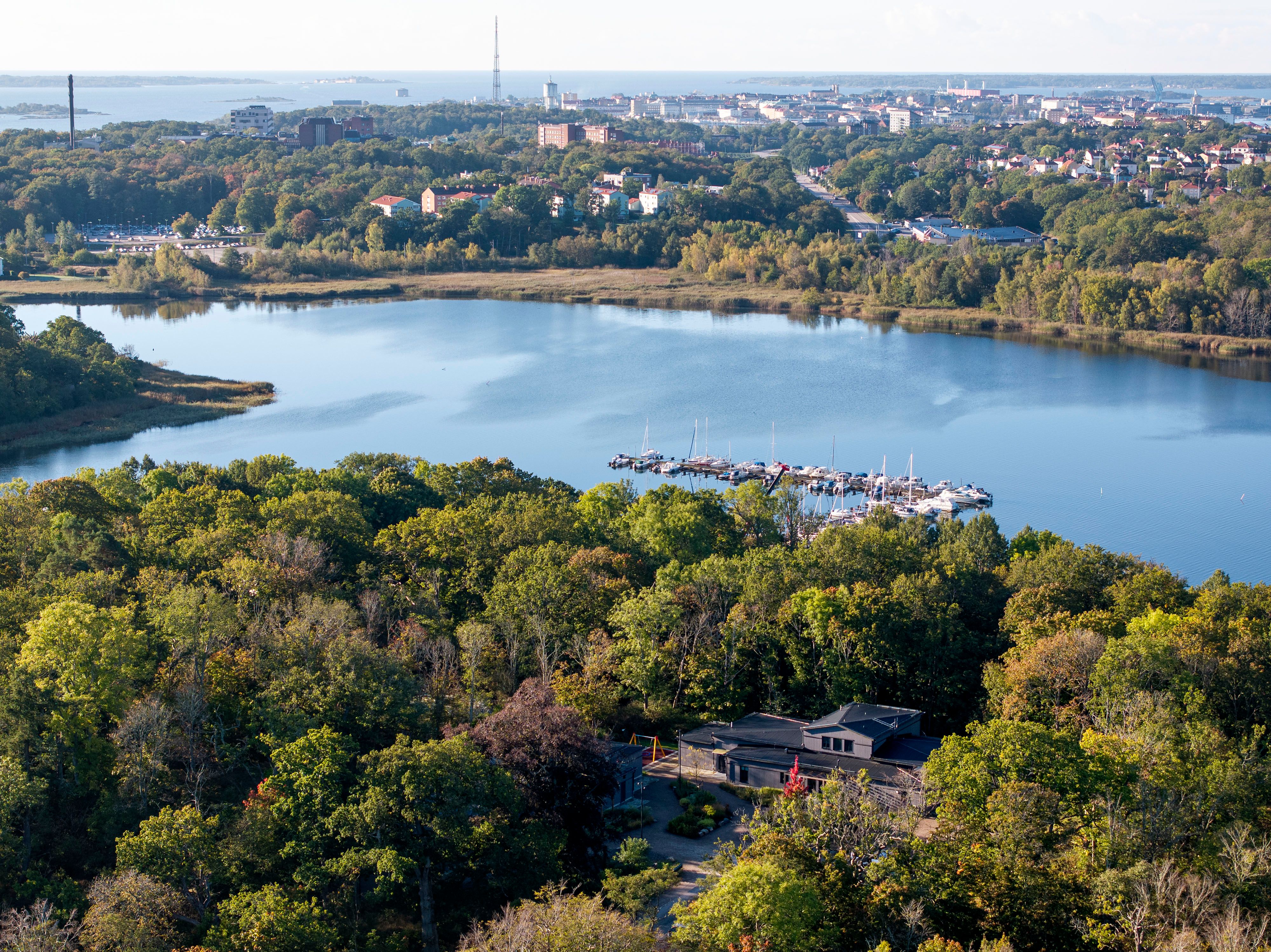 Villa Vik. LSS-boende utanför Karlskrona. Flygfoto