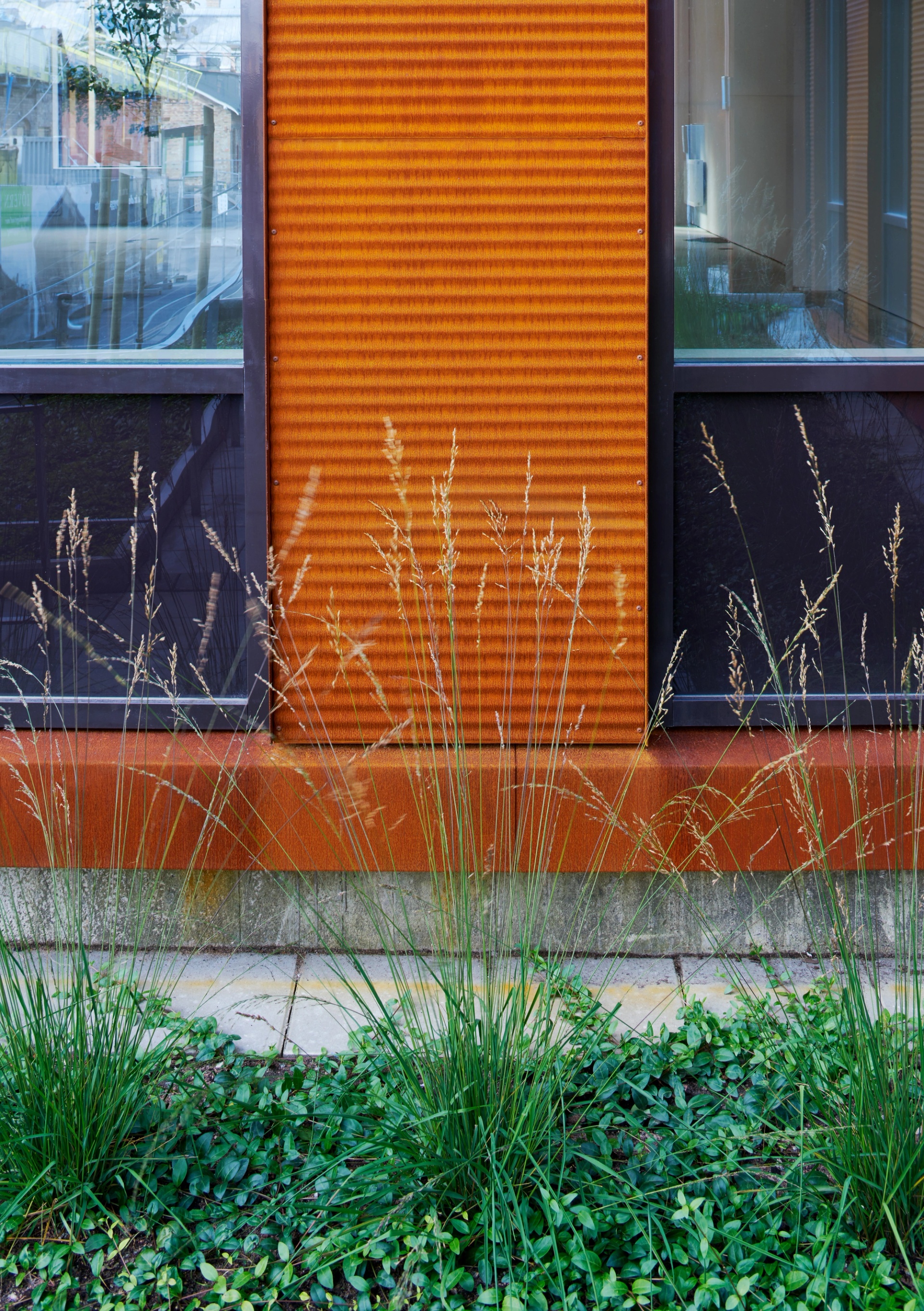 Slakthuset i Göteborg - plåtdetalj i corten. 