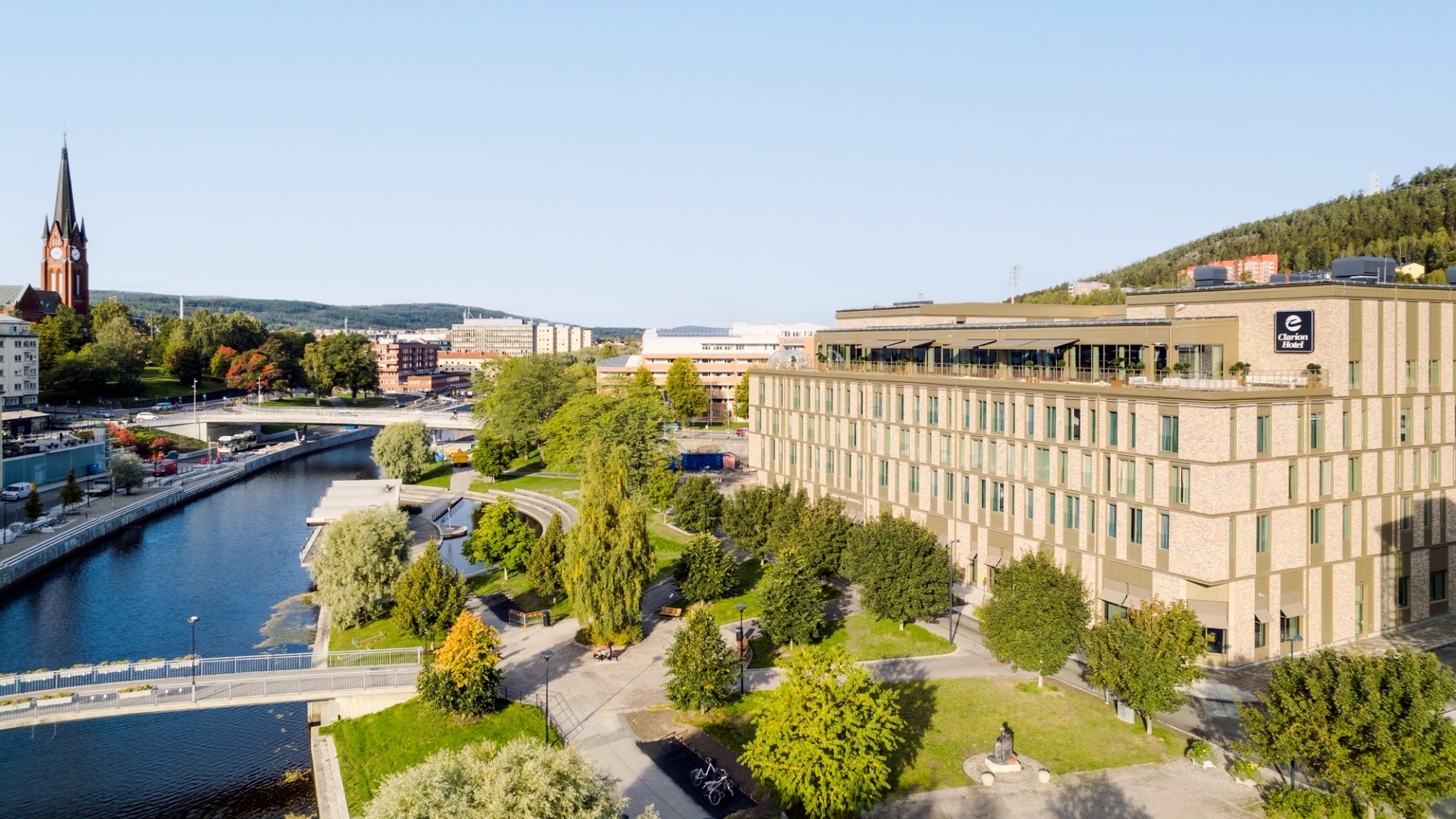Exteriört perspektiv av Clarion Hotel Sundsvall, ritat av arkitekterna Krook & Tjäder