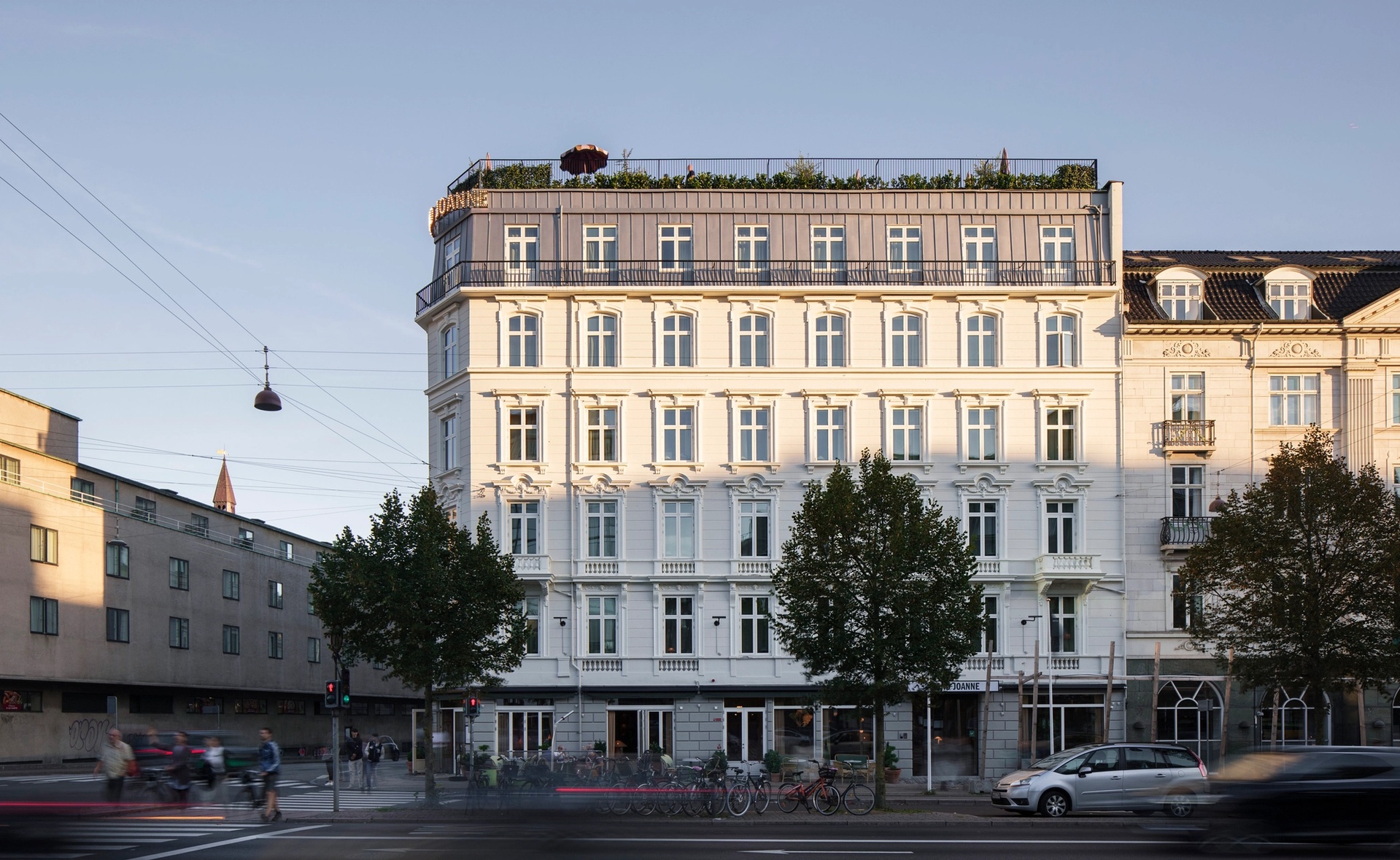 Fasadbild Grand Joanne på Vesterbrogade i Köpenhamn, av Krook & Tjäder