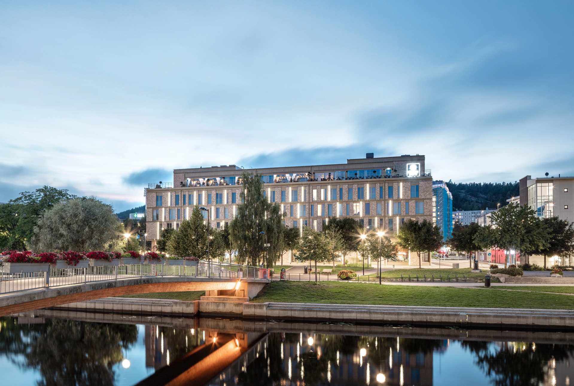 Clarion Hotel Sundsvall översikt, vy från Selångersån 