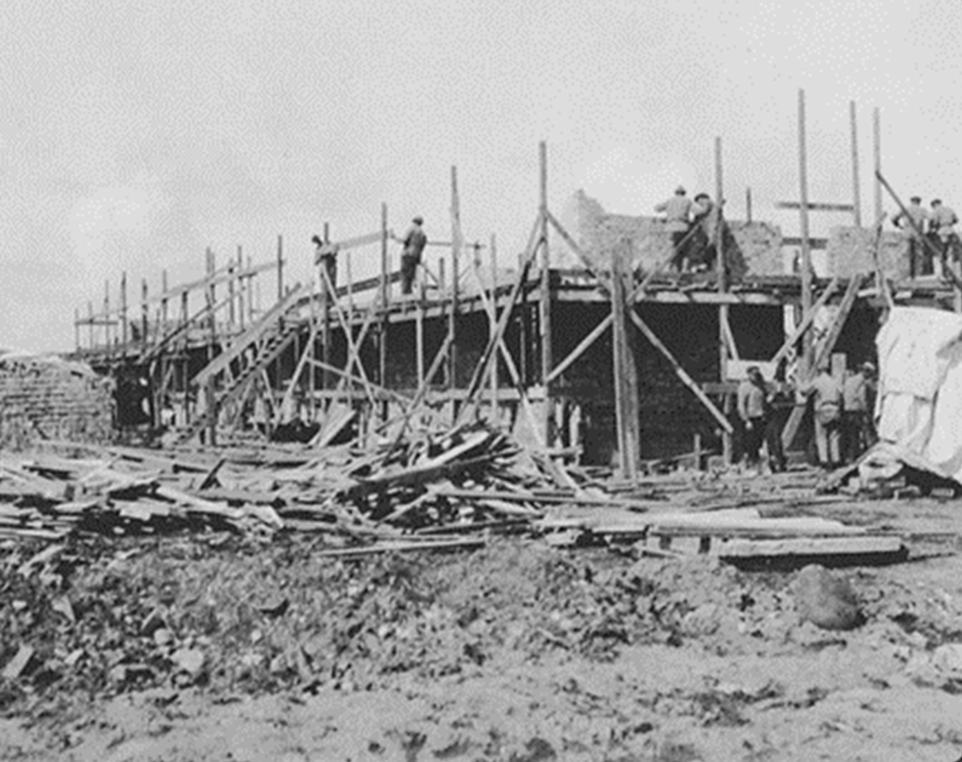 Grimeton, uppförande av sändarbyggnaden 1922-1923
