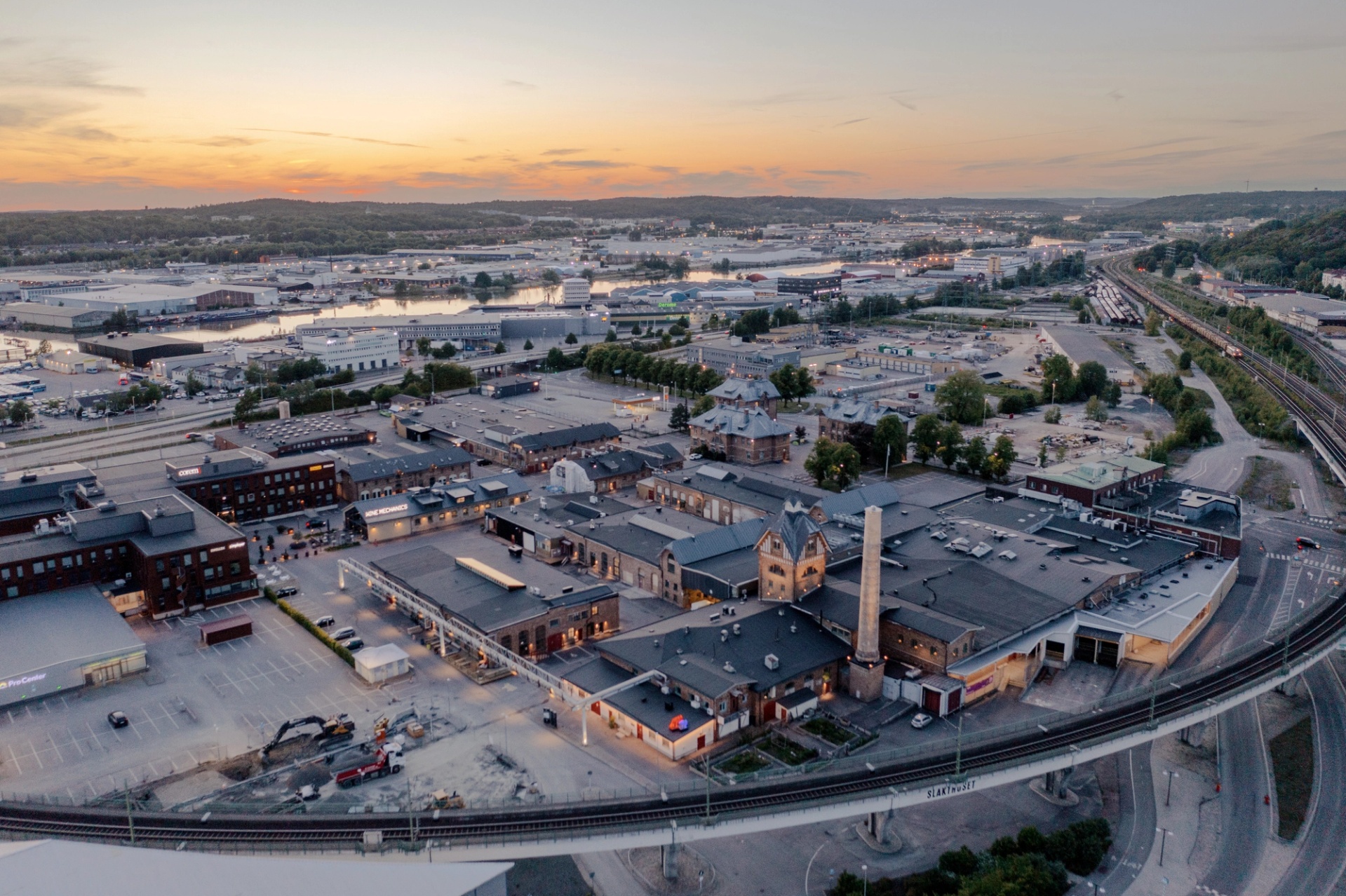 Slakthusområdet i Göteborg drönarvy
