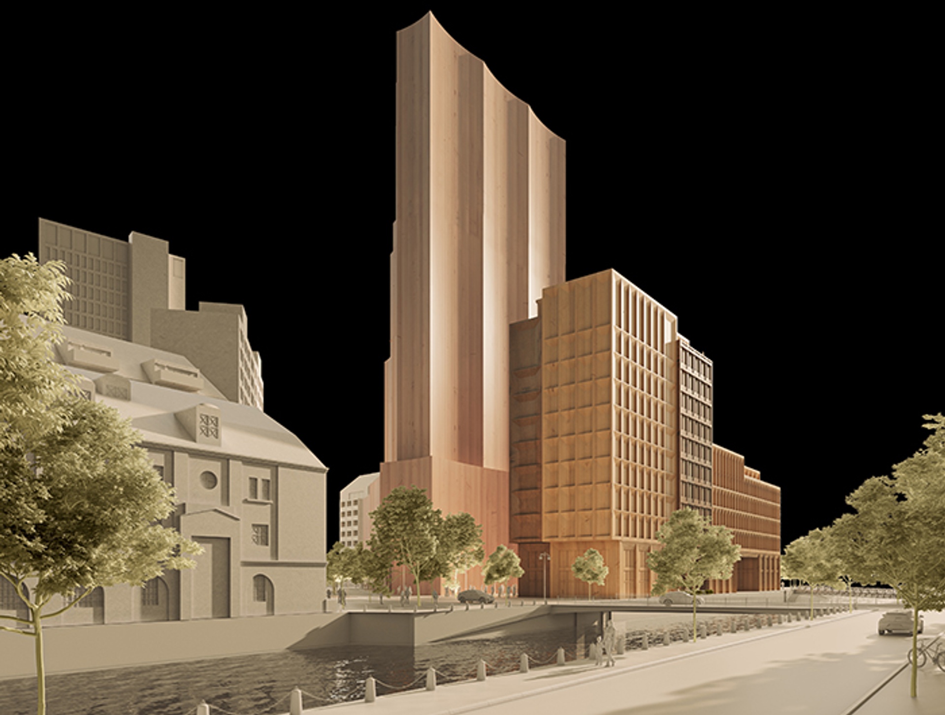Exteriör visualisering av Global Business Gates kanalhus A3