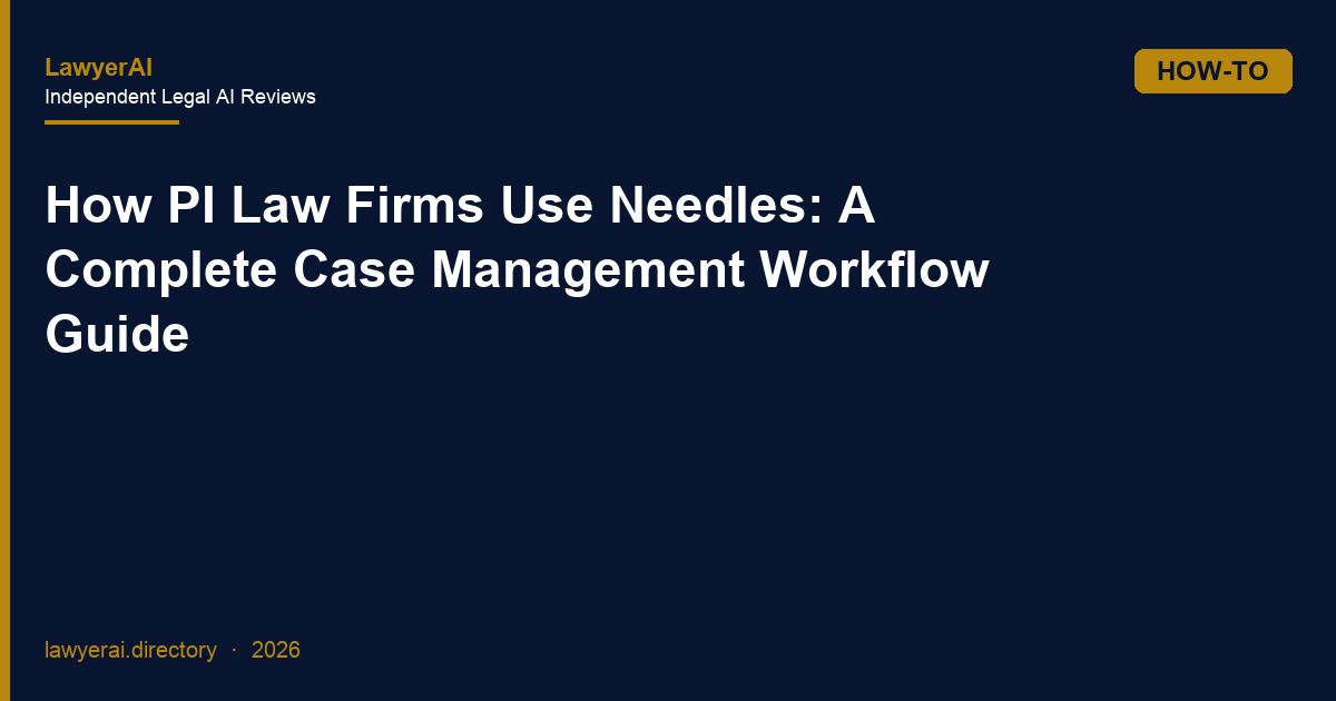 How PI Law Firms Use Needles: A Complete Case Management Workflow Guide How PI Law Firms Use Needles: A Complete Case Management Workflow Guide