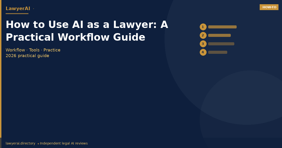 How to Use AI as a Lawyer: A Practical Workflow Guide How to Use AI as a Lawyer: A Practical Workflow Guide