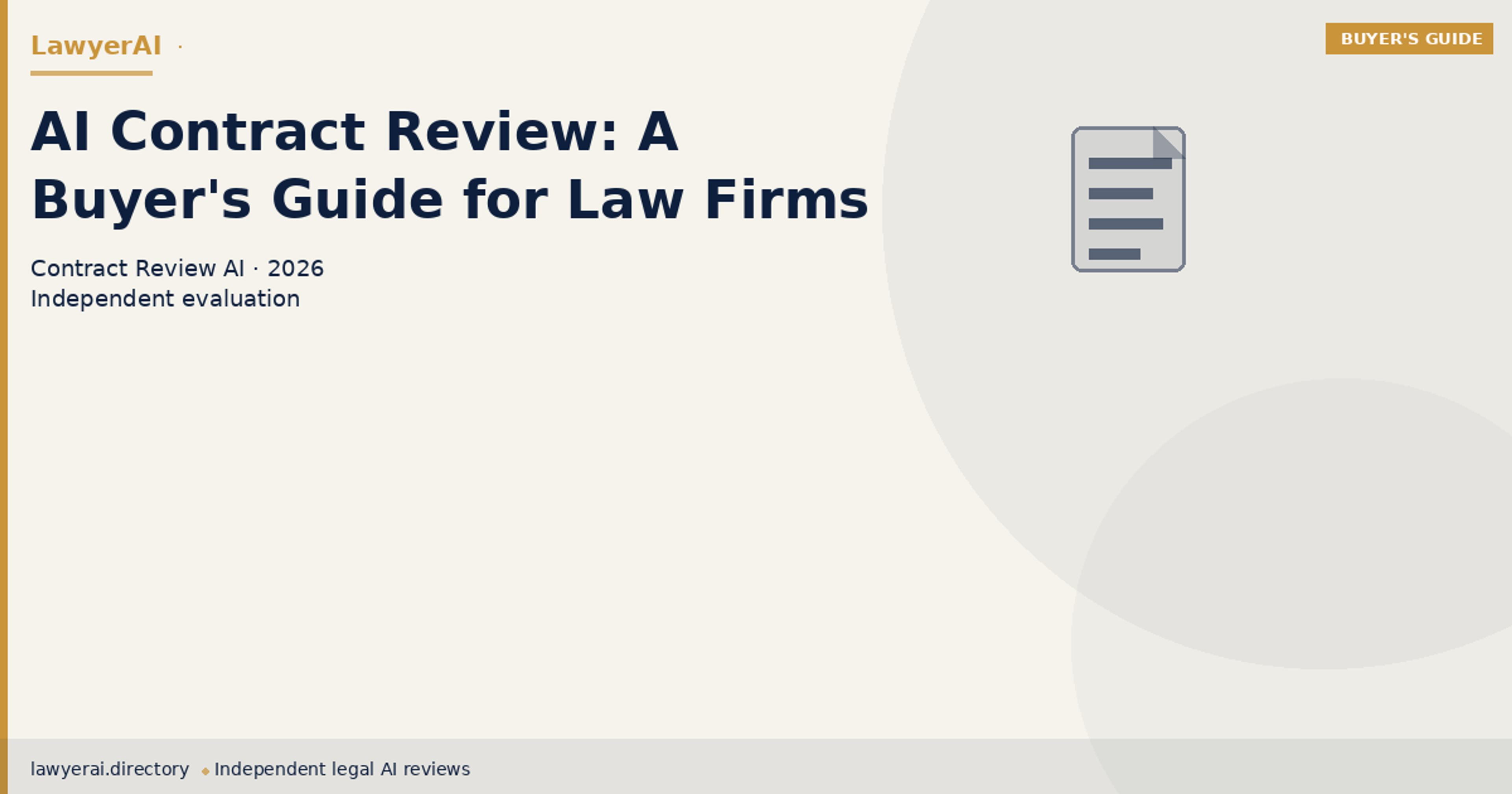 AI Contract Review: A Buyer's Guide for Law Firms