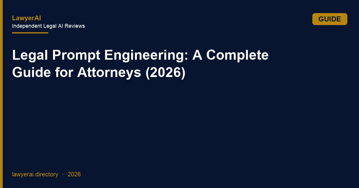 Legal Prompt Engineering: A Complete Guide for Attorneys (2026) Legal Prompt Engineering: A Complete Guide for Attorneys (2026)