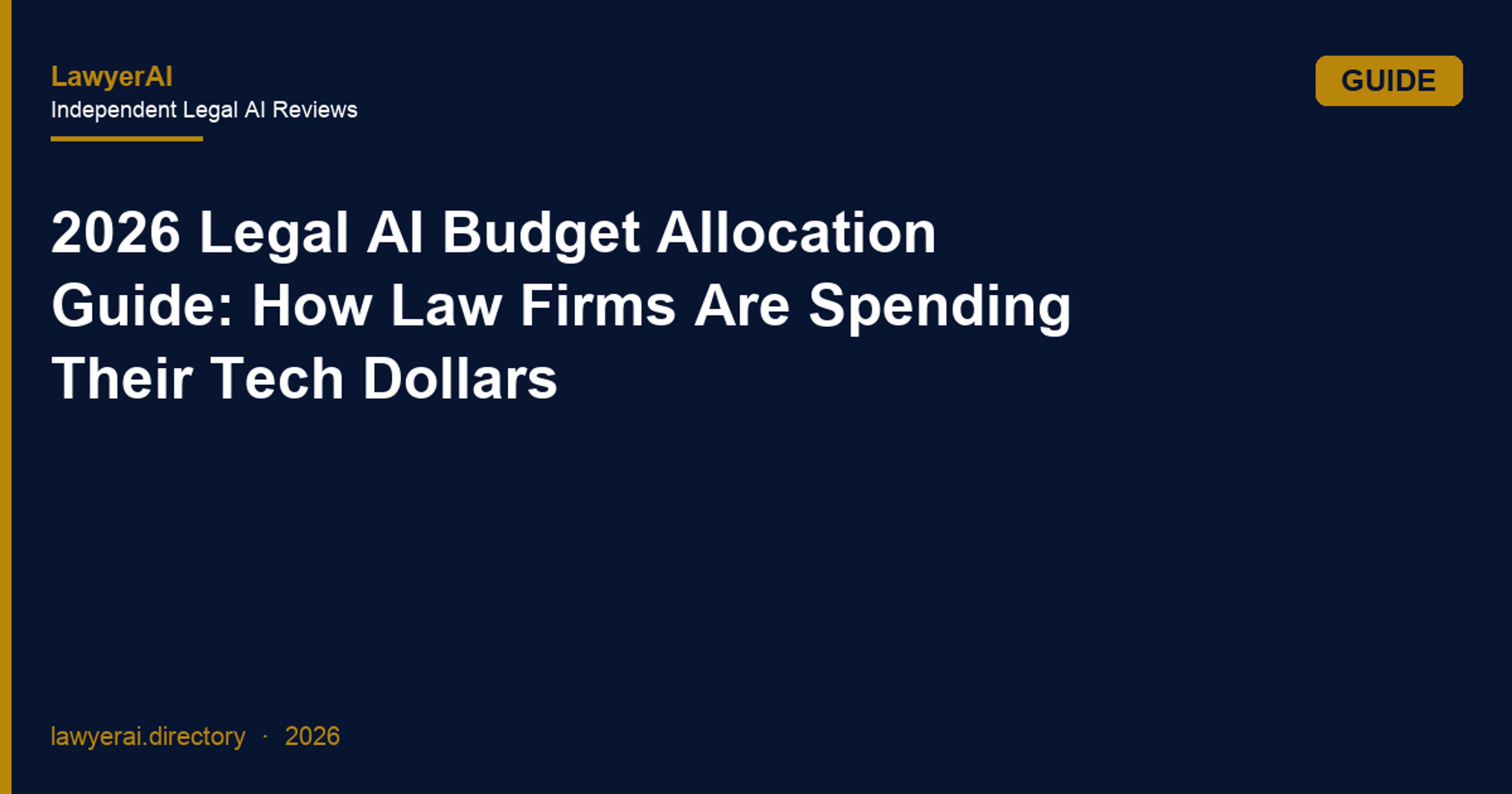 2026 Legal AI Budget Allocation Guide: How Law Firms Are Spending Their Tech Dollars