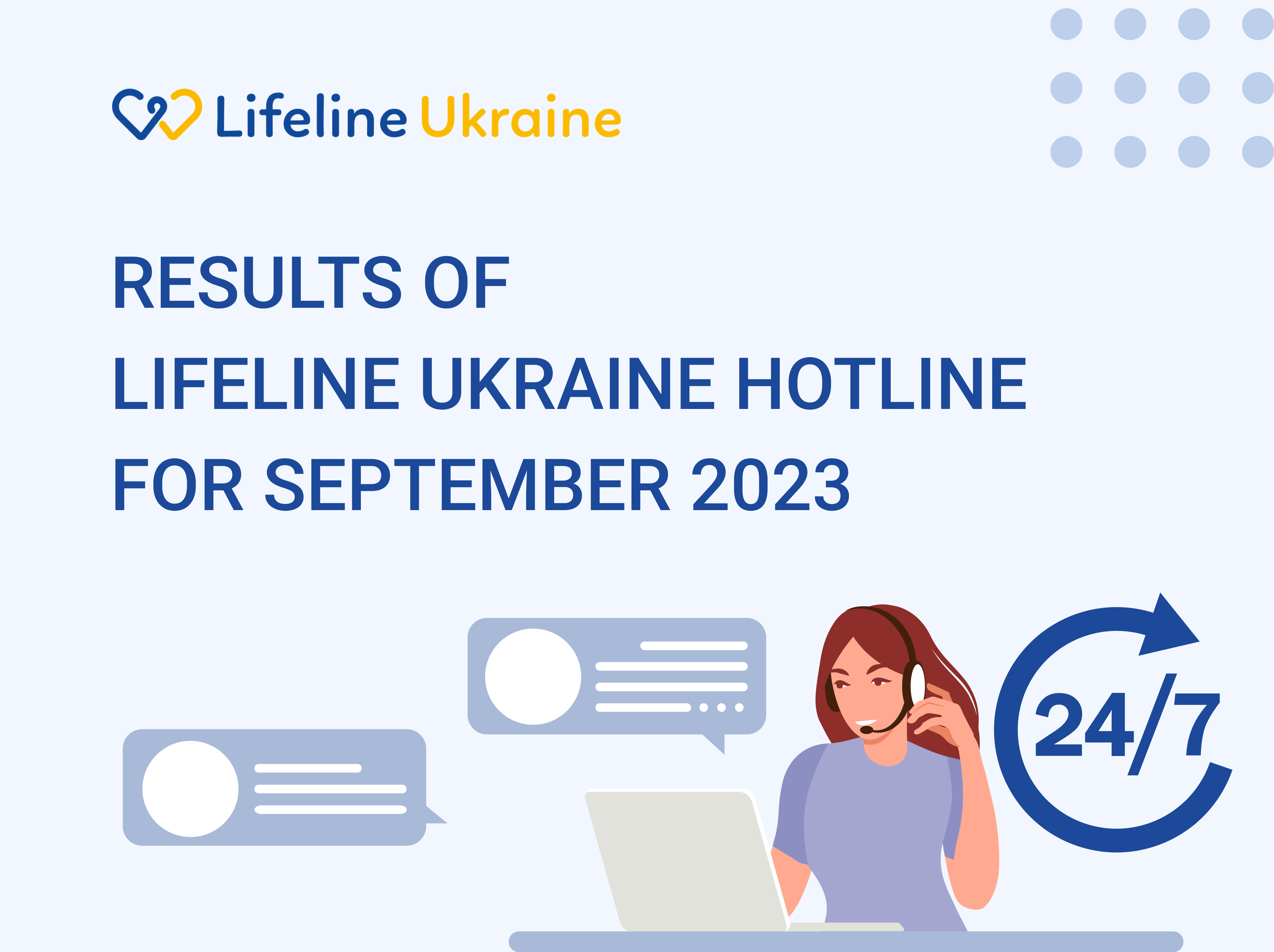 The LifeLine Ukraine hotline manager accepts calls and message in September