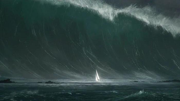 grosse vague dangereuse