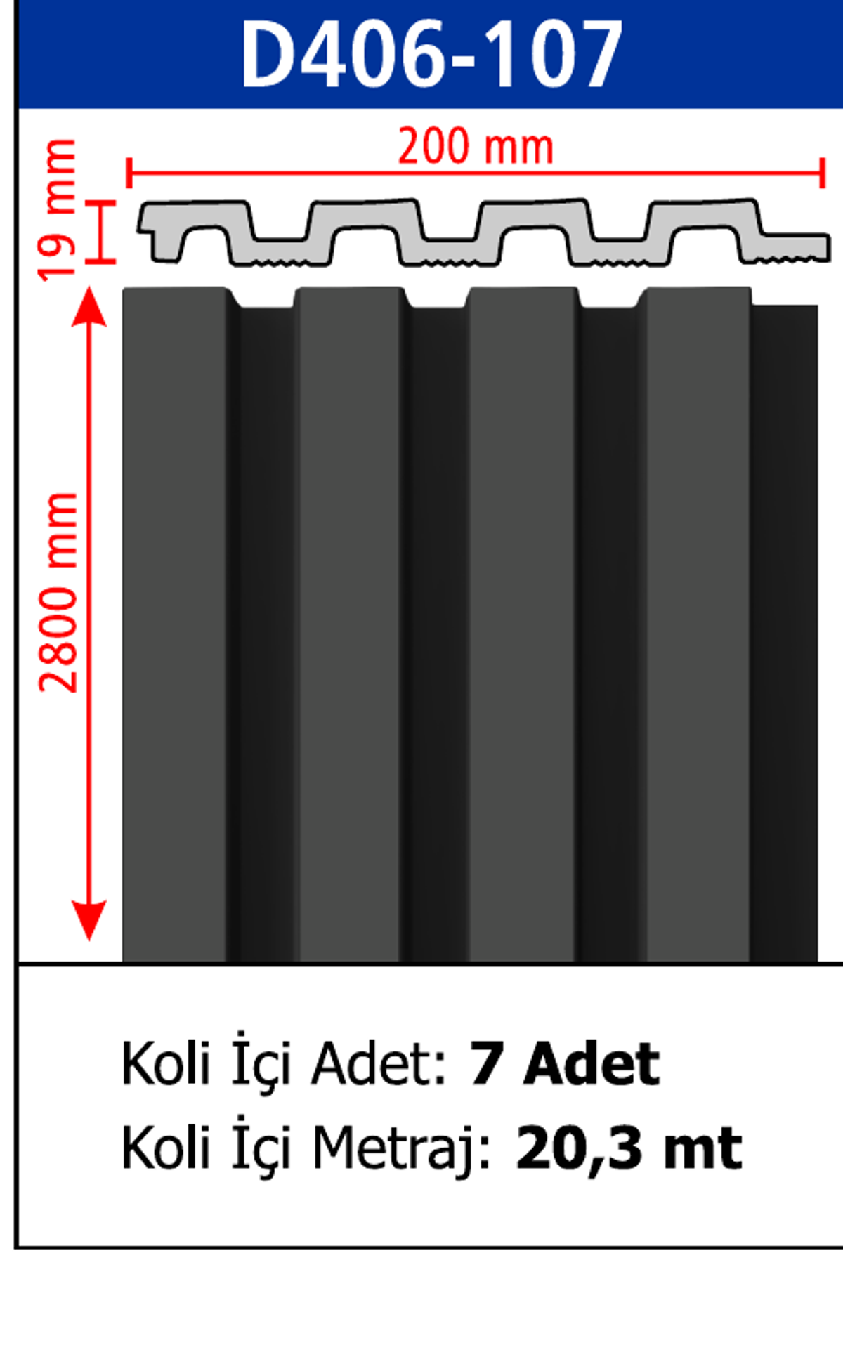 Polimer Lambiri D406-107 - 200 x 2800 x 19 mm
