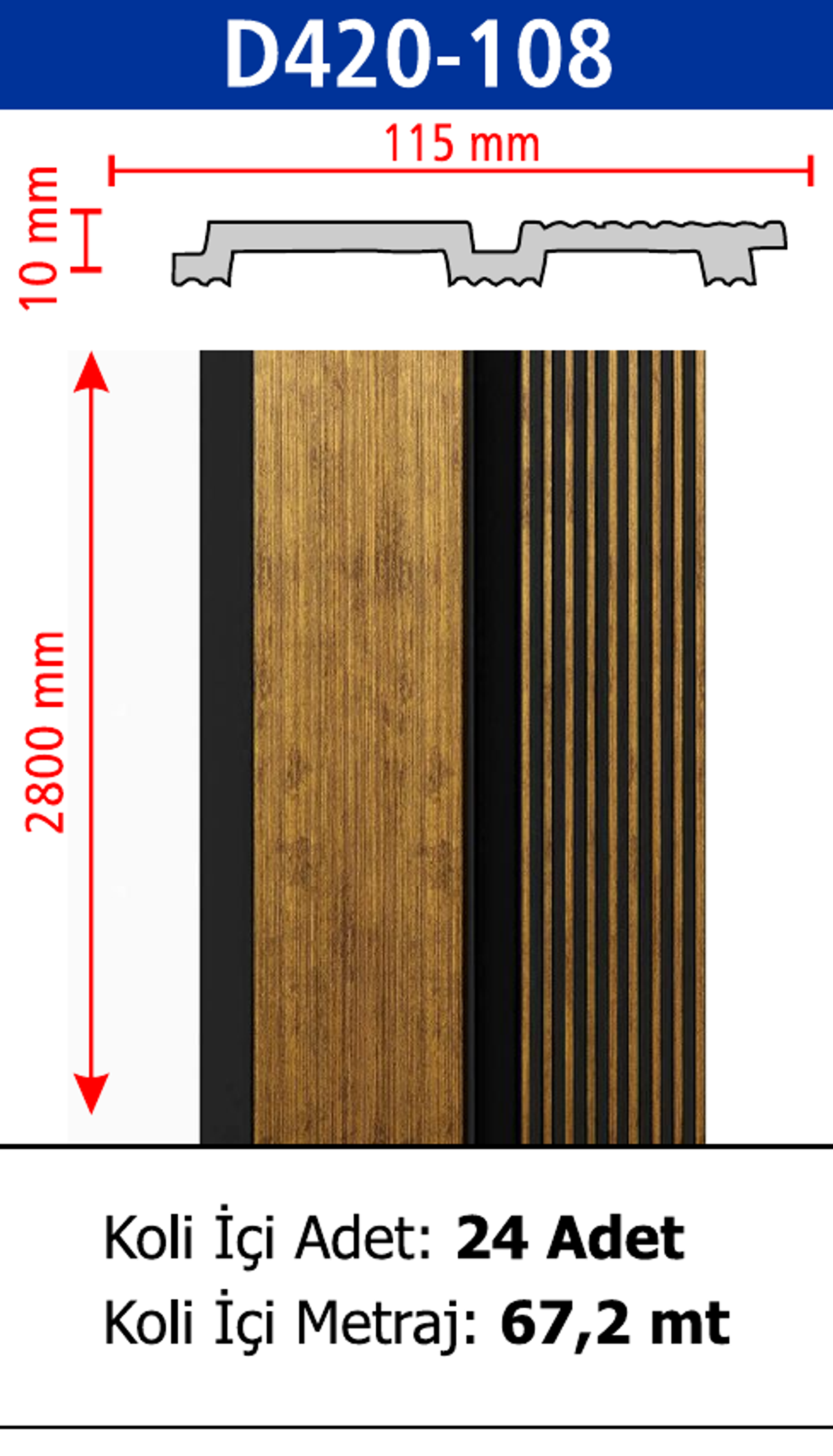 Polimer Lambiri D420-108 - 115 x 2800 x 10 mm