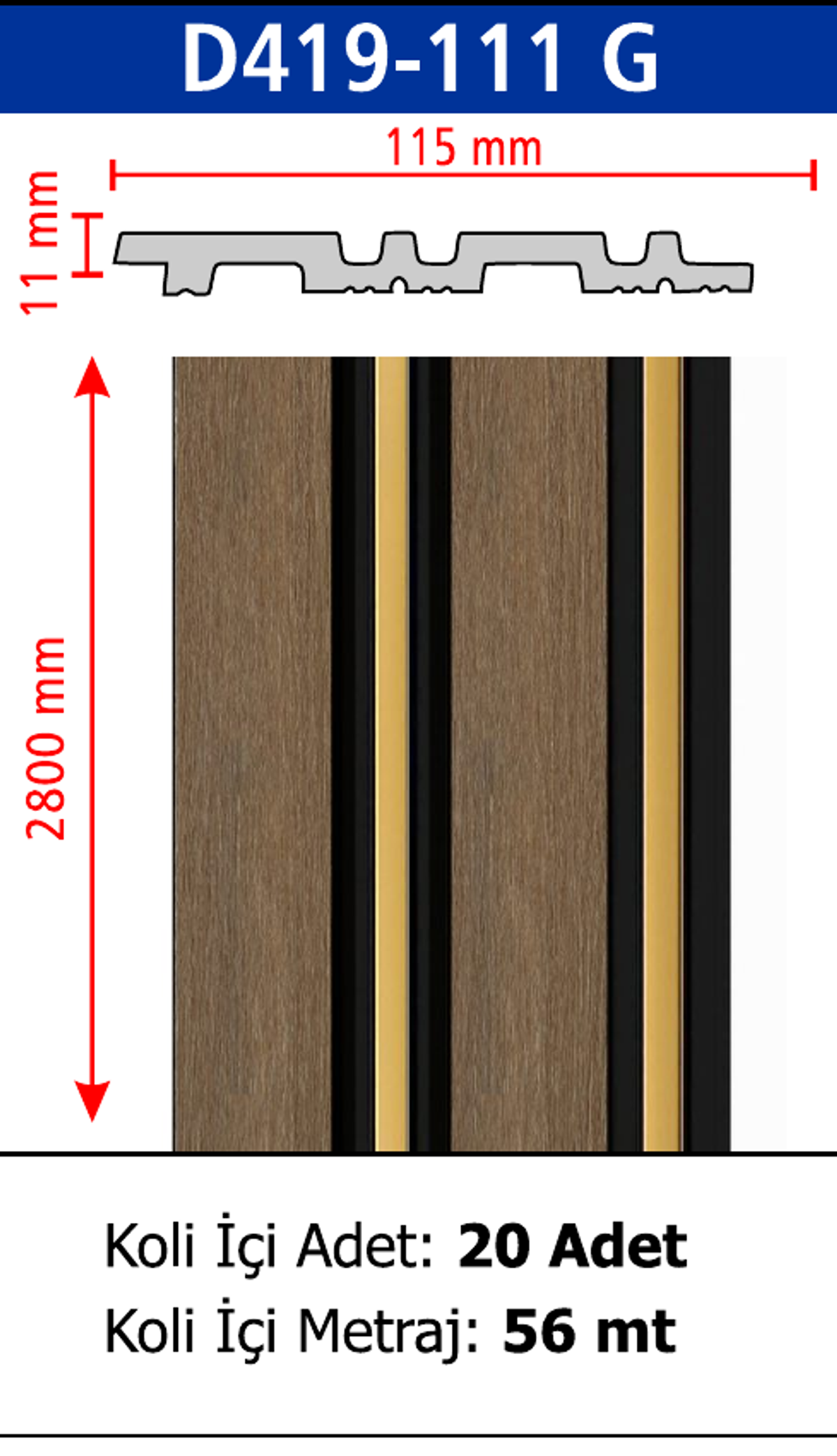 Polimer Lambiri D419-111 - 115 x 2800 x 11 mm