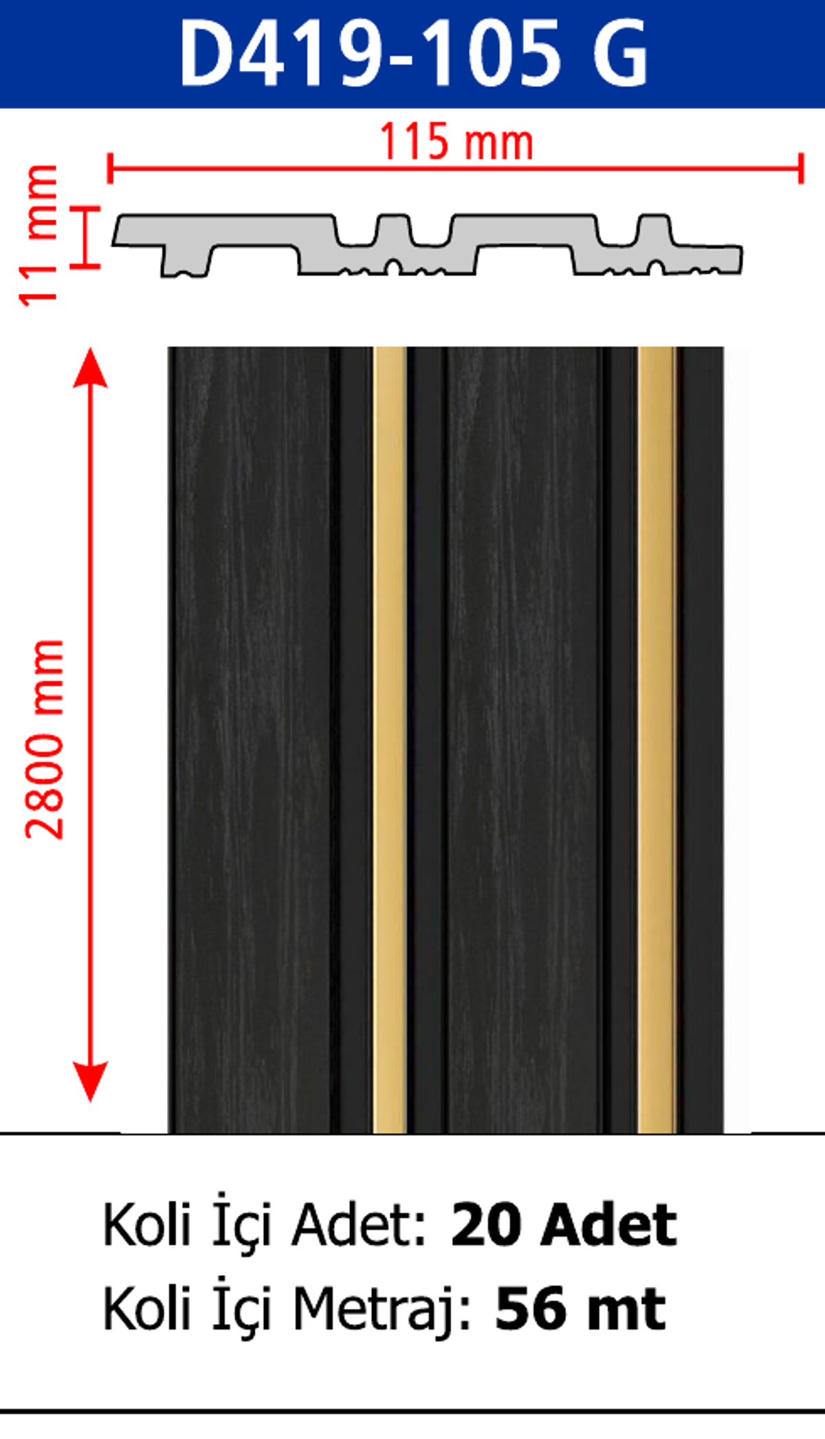 Polimer Lambiri D419-105 - 115 x 2800 x 11 mm
