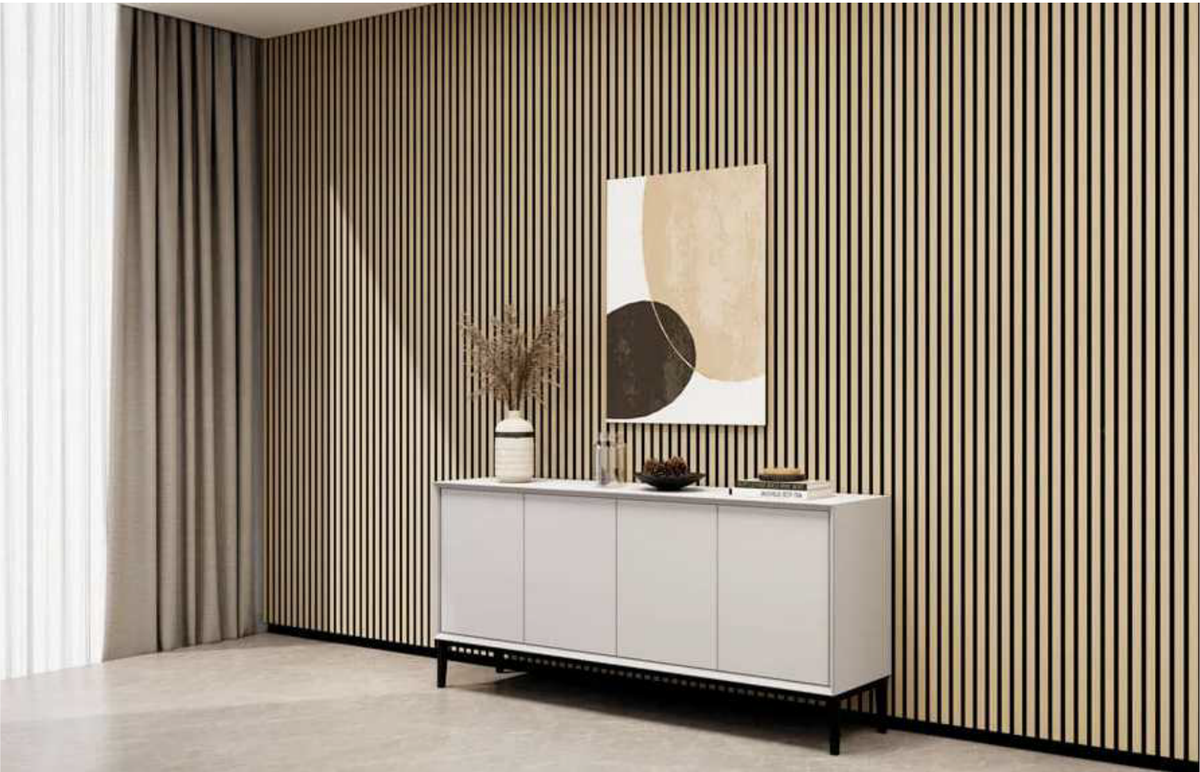 Akustik Ahşap Panel LAN-301 (Bej) - 600 x 2800 mm