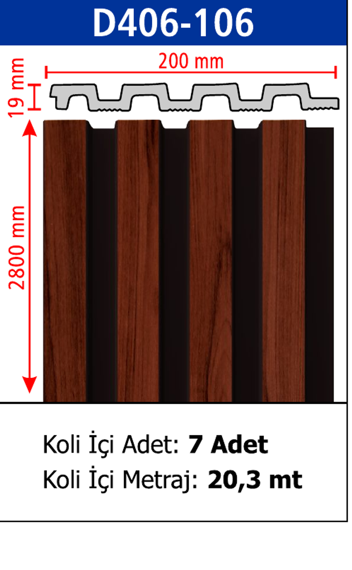 Polimer Lambiri D406-106 - 200 x 2800 x 19 mm