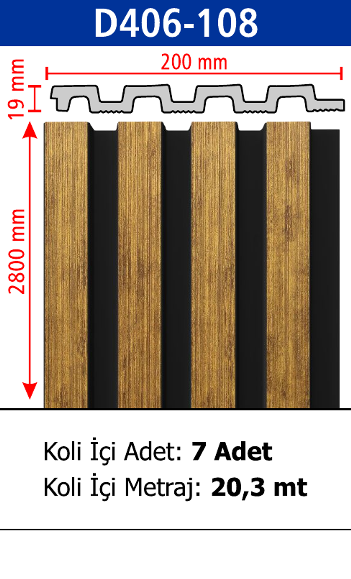 Polimer Lambiri D406-108 - 200 x 2800 x 19 mm