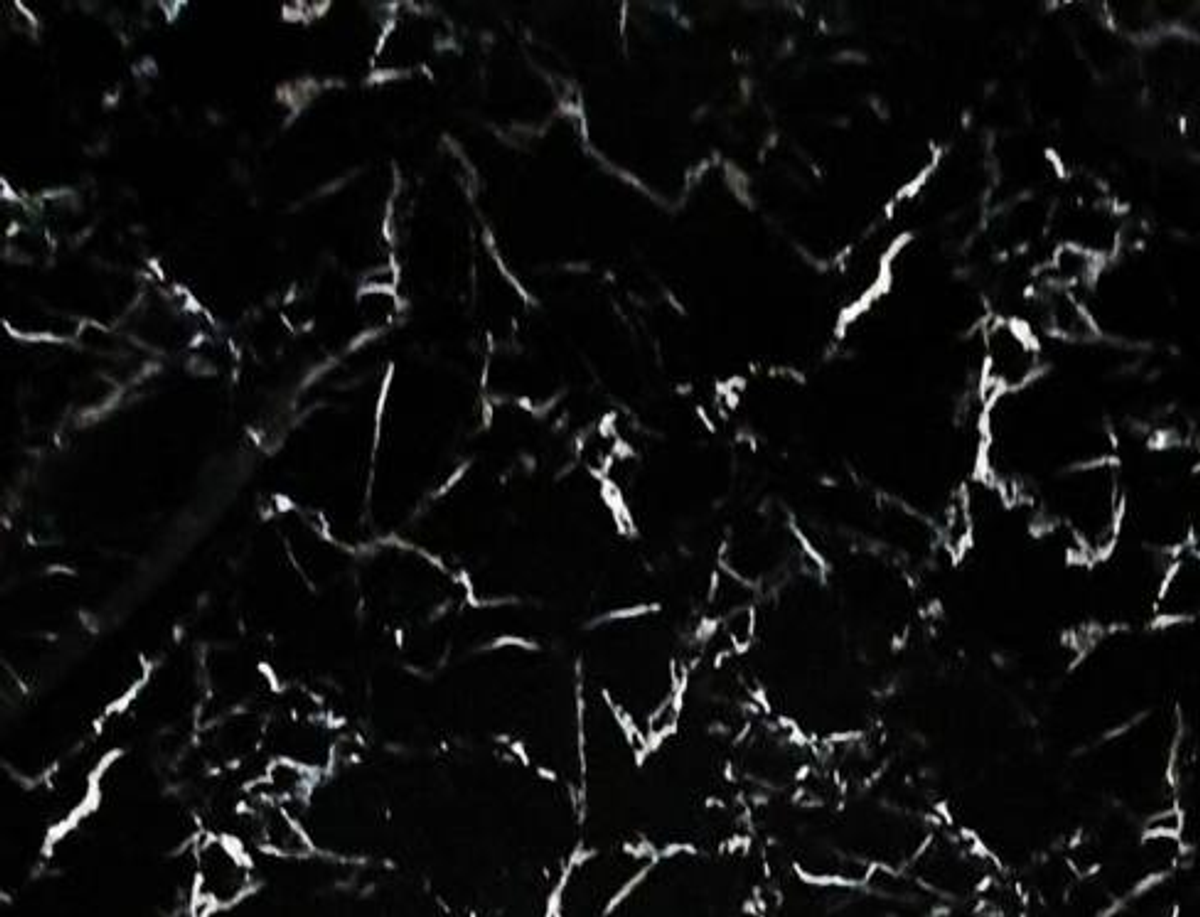 PVC Mermer Folyo KS-3772 (Siyah Zemin, Beyaz Damarlı) - 1220 x 2440 x 2,7 mm