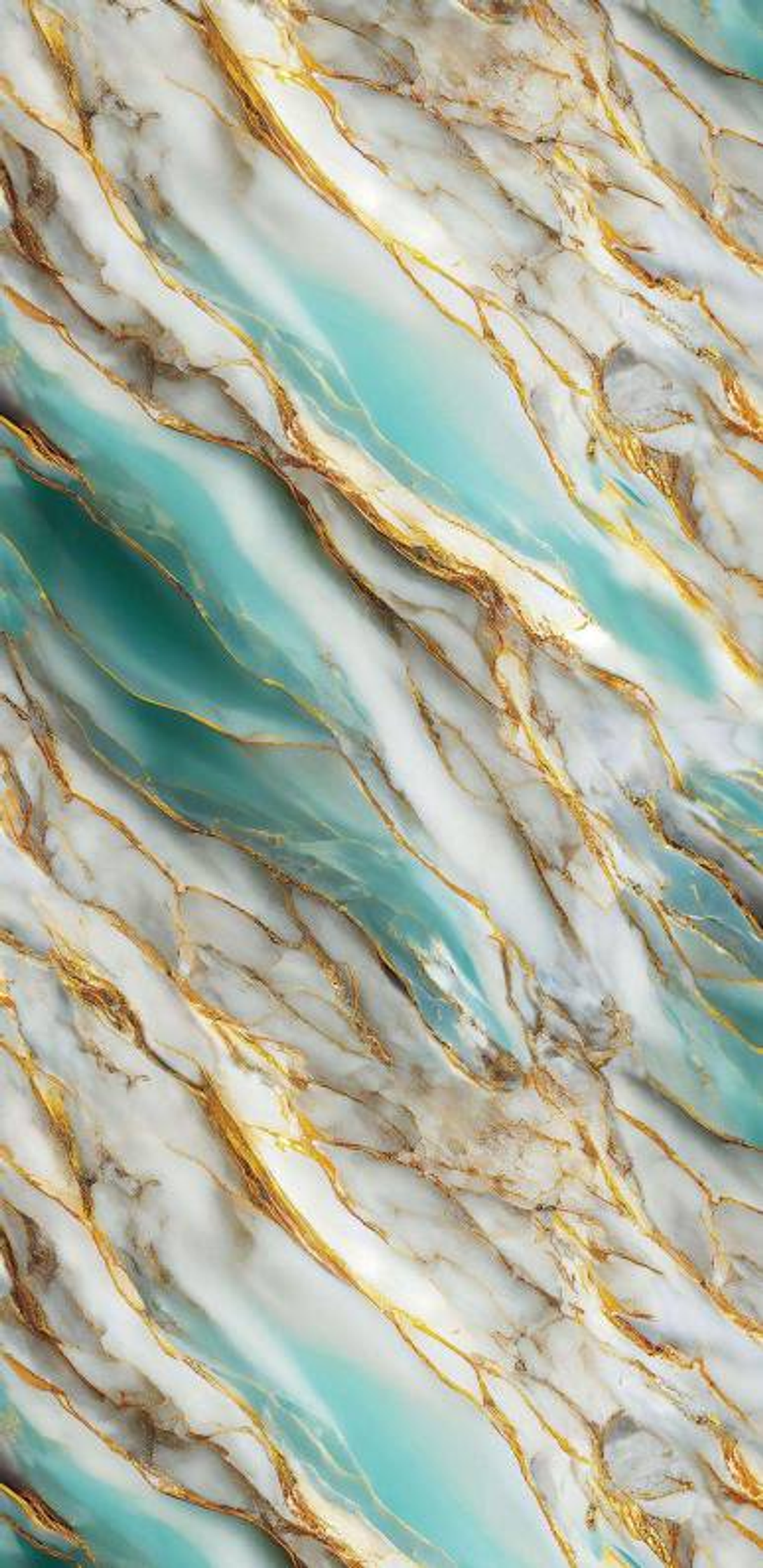 PVC Mermer Folyo 30118L (Turkuaz-Altın Dalgalı) - 1220 x 2440 x 2,7 mm