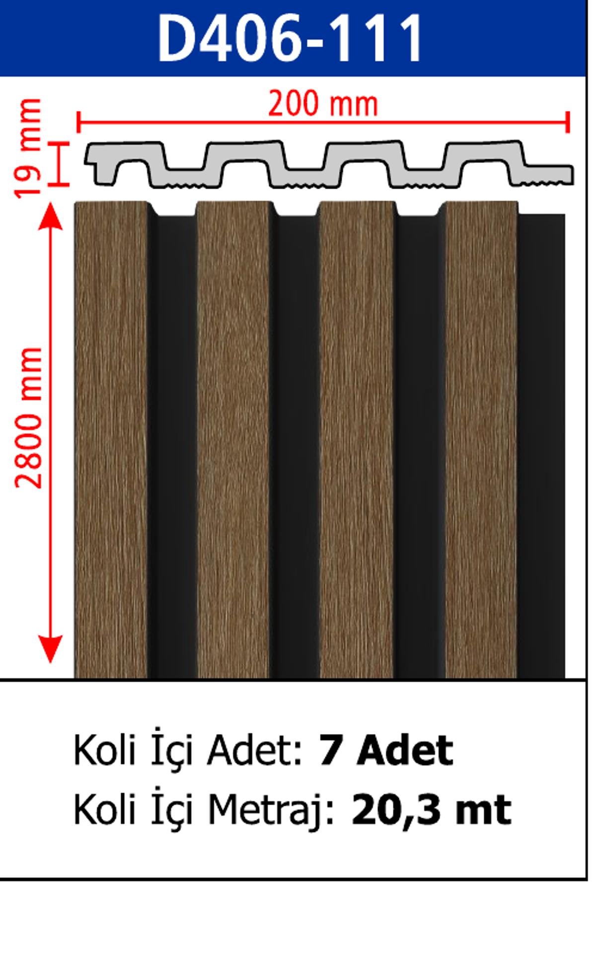 Polimer Lambiri D406-111 - 200 x 2800 x 19 mm