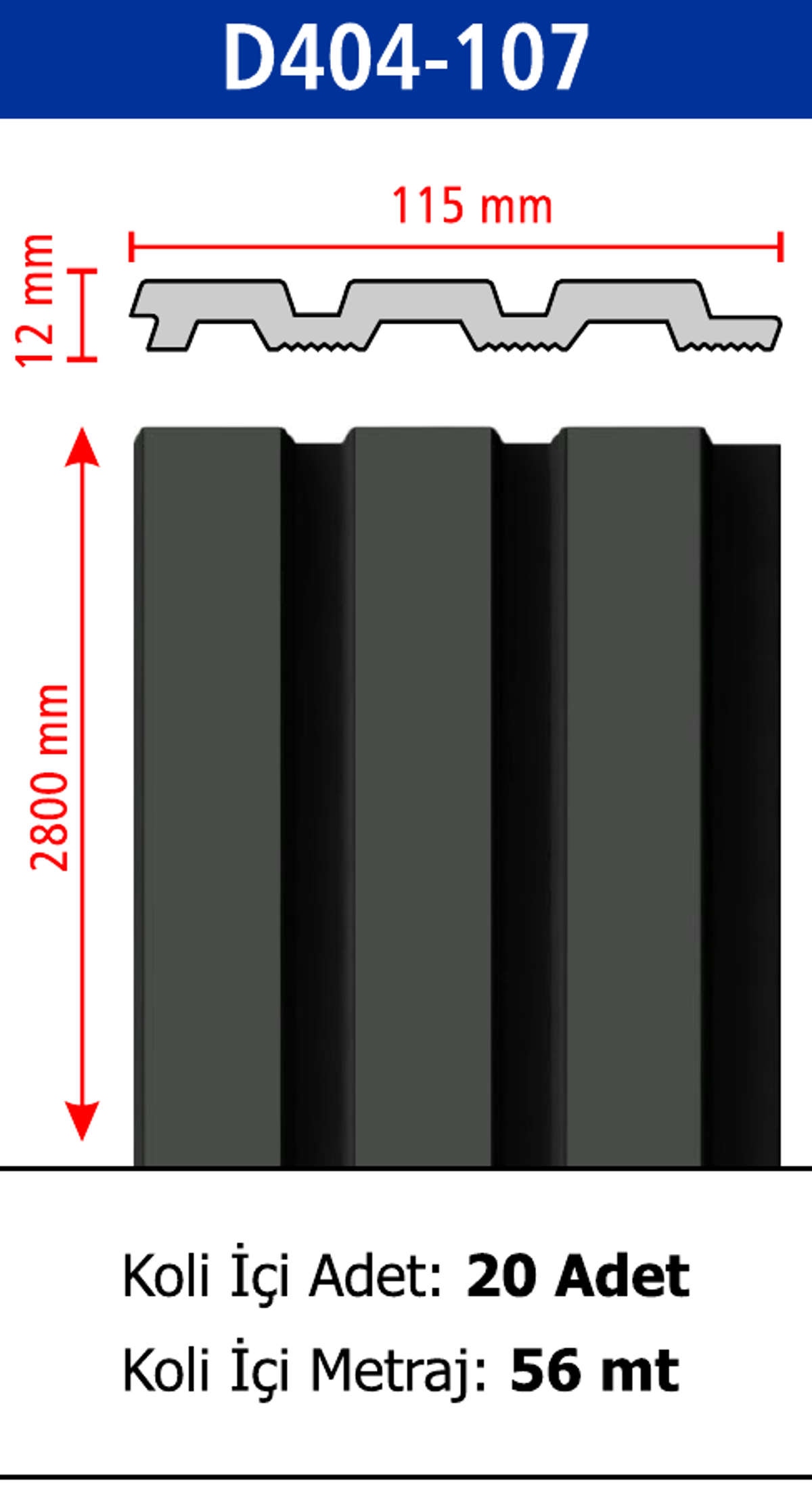 Polimer Lambiri D404-107 - 115 x 2800 x 12 mm