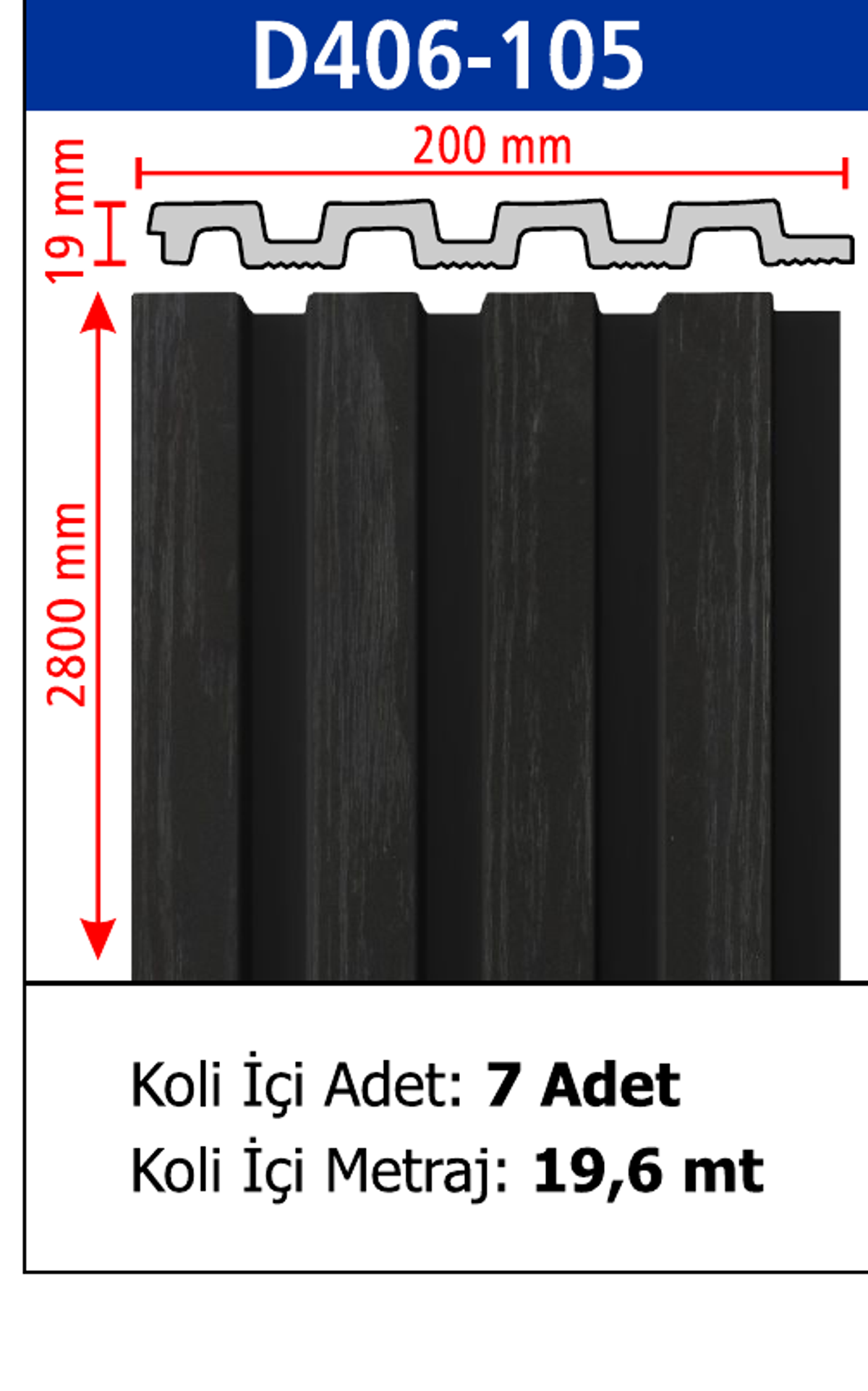 Polimer Lambiri D406-105 - 200 x 2800 x 19 mm