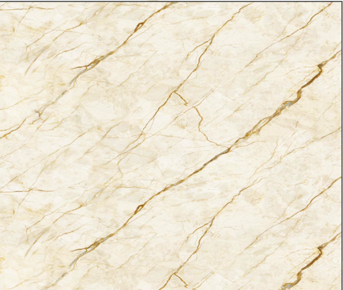 PVC Mermer Paneli 088 (Krem Zemin, Altın Damarlı) - 1220 x 2440 x 2,7 mm