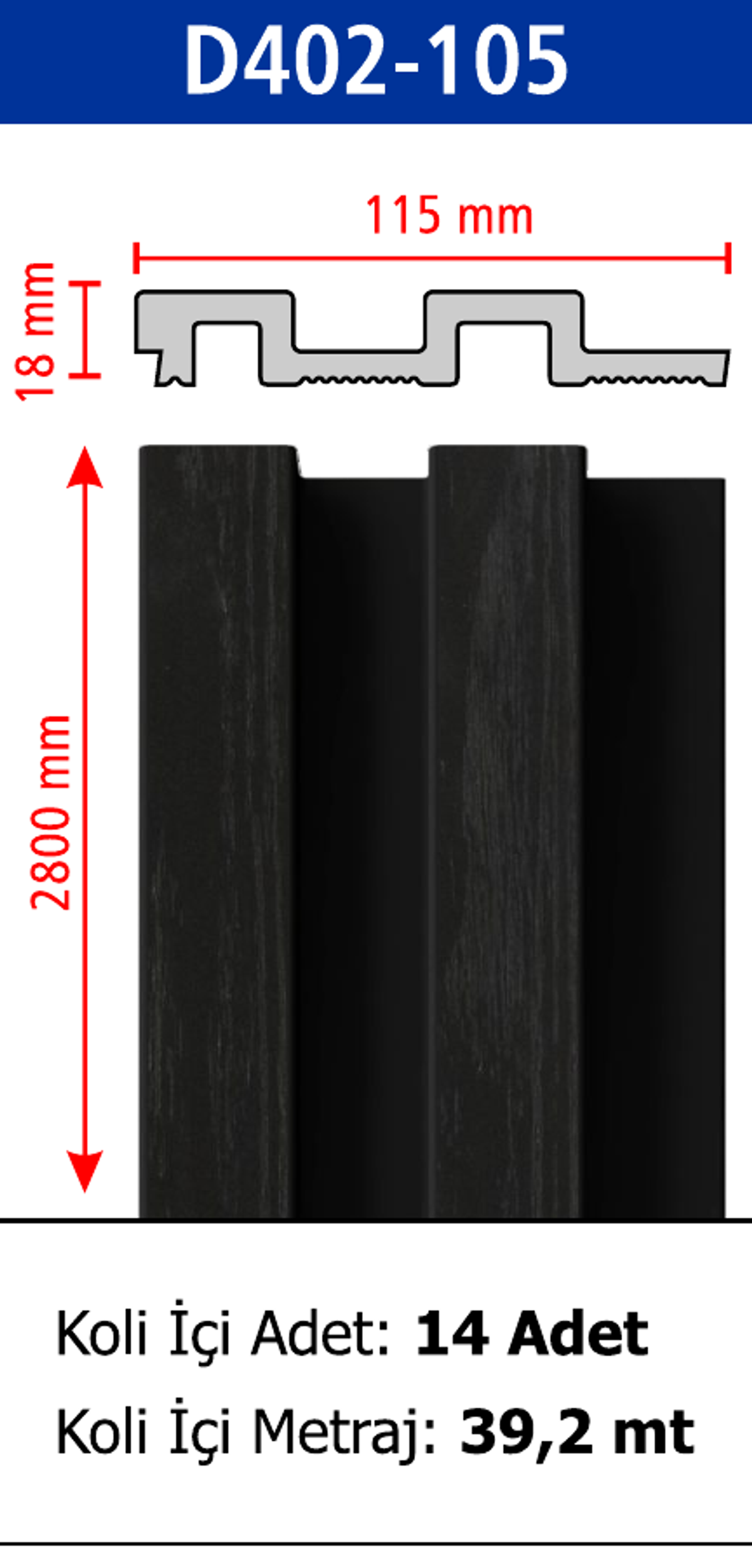 Polimer Lambiri D402-105 - 115 x 2800 x 18 mm