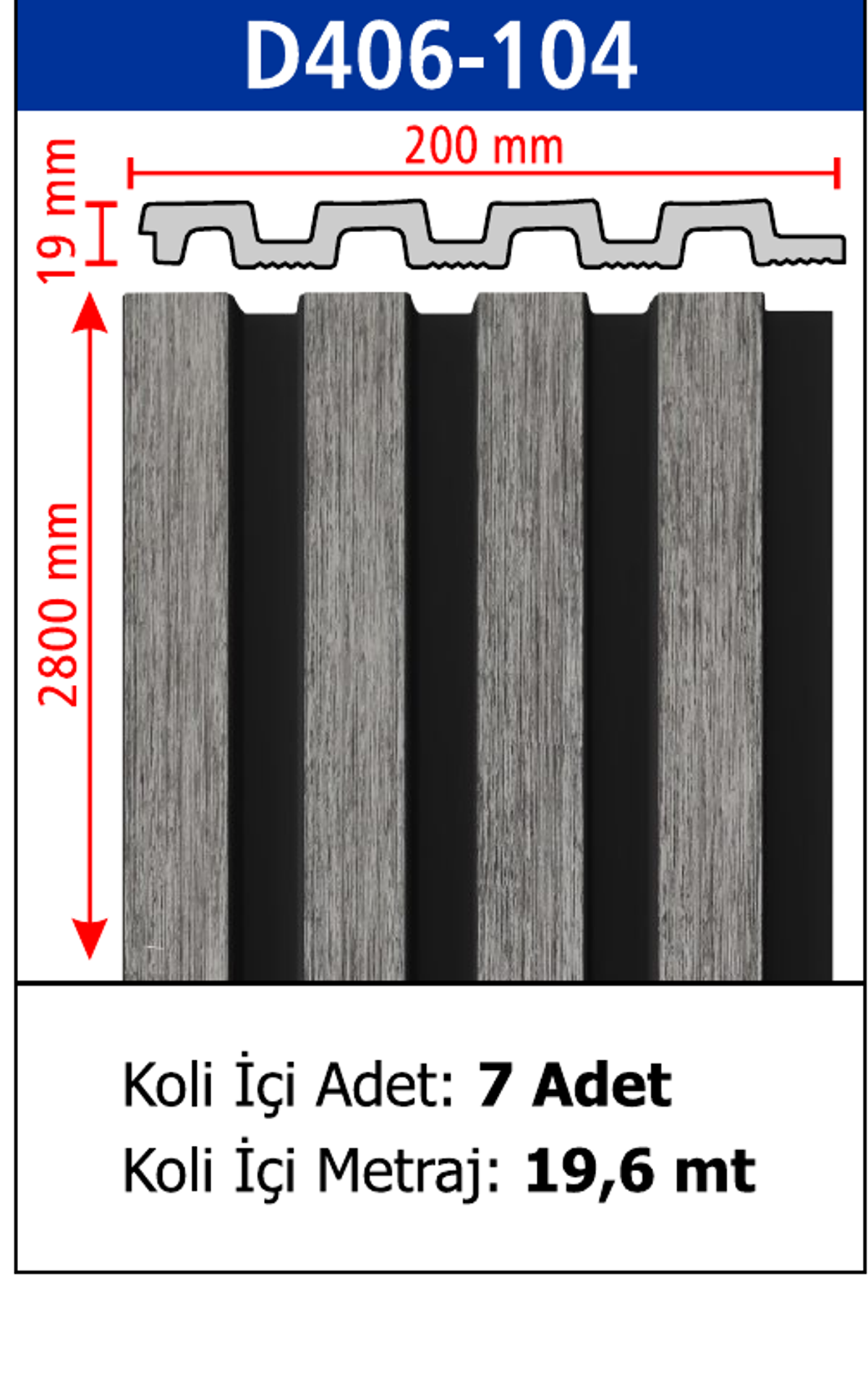 Polimer Lambiri D406-104 - 200 x 2800 x 19 mm