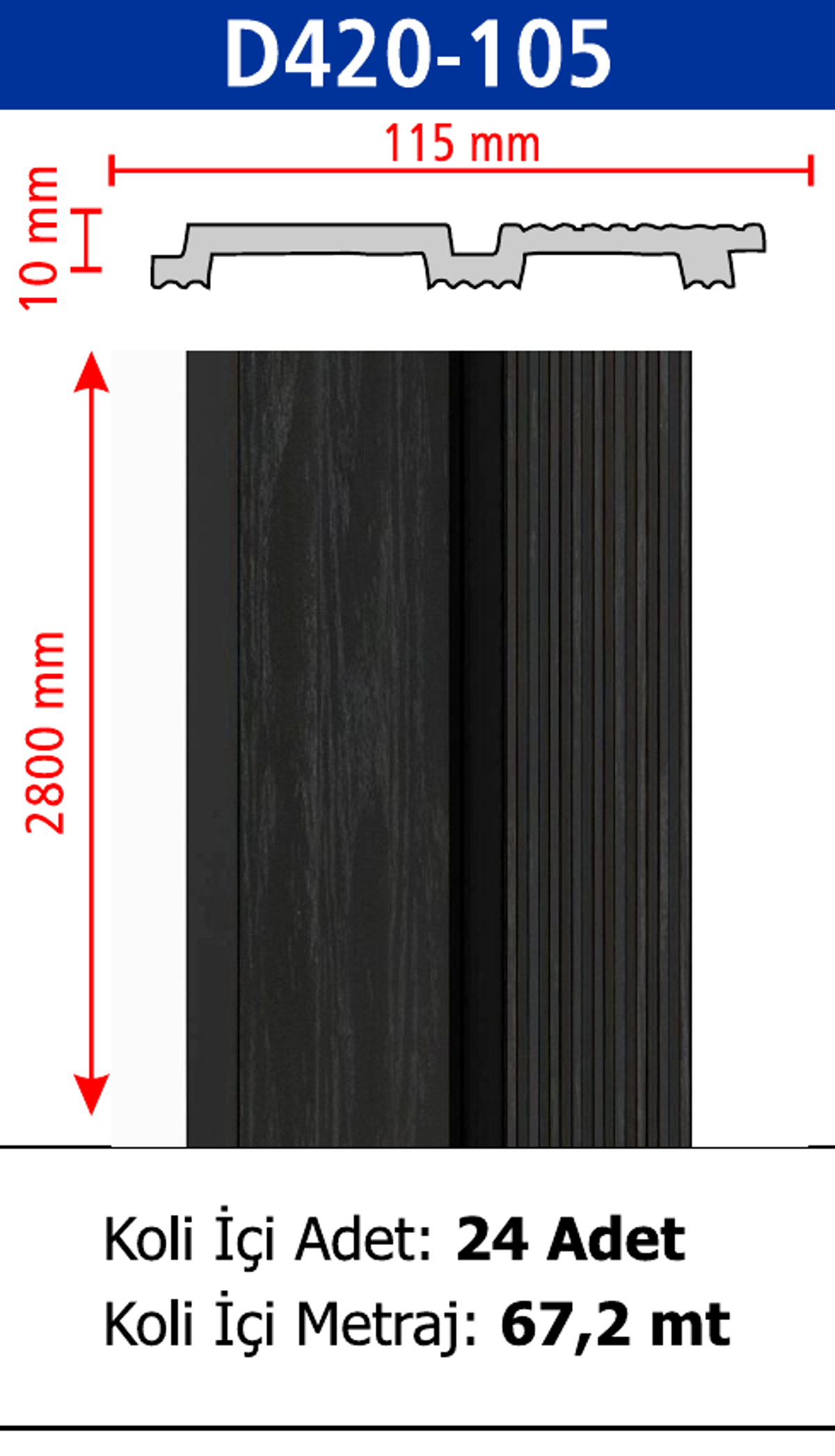 Polimer Lambiri D420-105 - 115 x 2800 x 10 mm