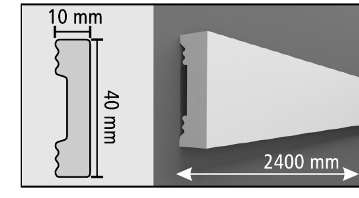 Boyanabilir Duvar Çıtası D111 - 40 x 2400 x 10 mm