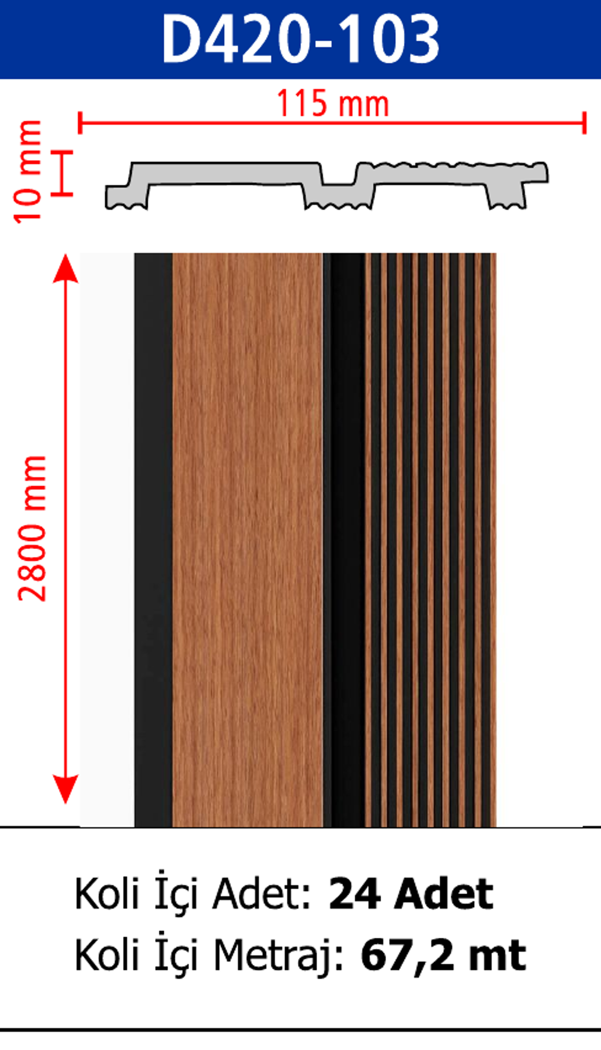 Polimer Lambiri D420-103 - 115 x 2800 x 10 mm