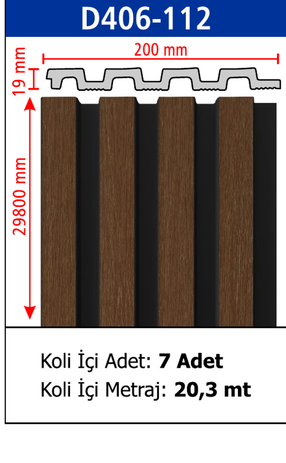 Polimer Lambiri D406-112 - 200 x 2800 x 19 mm
