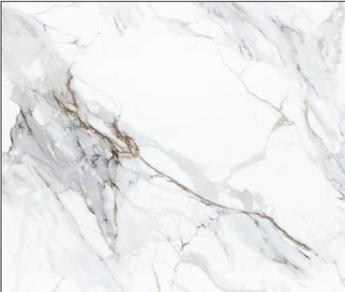 PVC Mermer Paneli 861 (Beyaz Zemin, Kahverengi Damarlı) - 1220 x 2440 x 2,7 mm