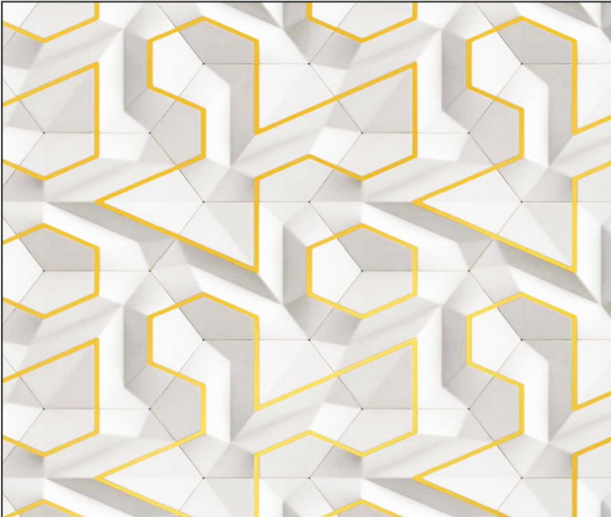 PVC Mermer Paneli 970 (Geometrik Desen, Altın Çizgili) - 1220 x 2440 x 2,7 mm