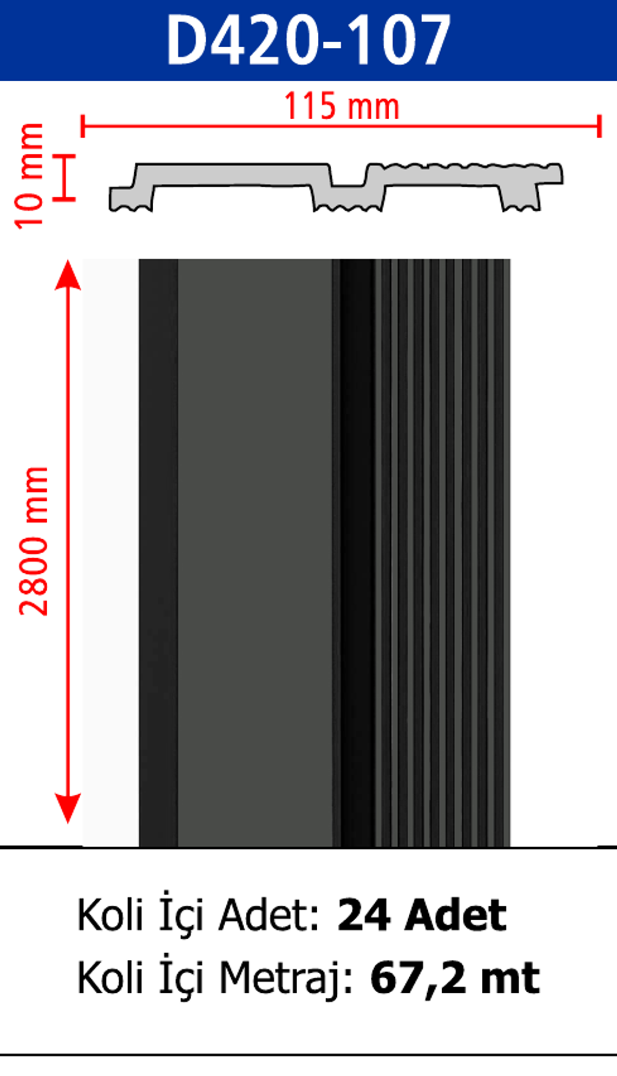 Polimer Lambiri D420-107 - 115 x 2800 x 10 mm
