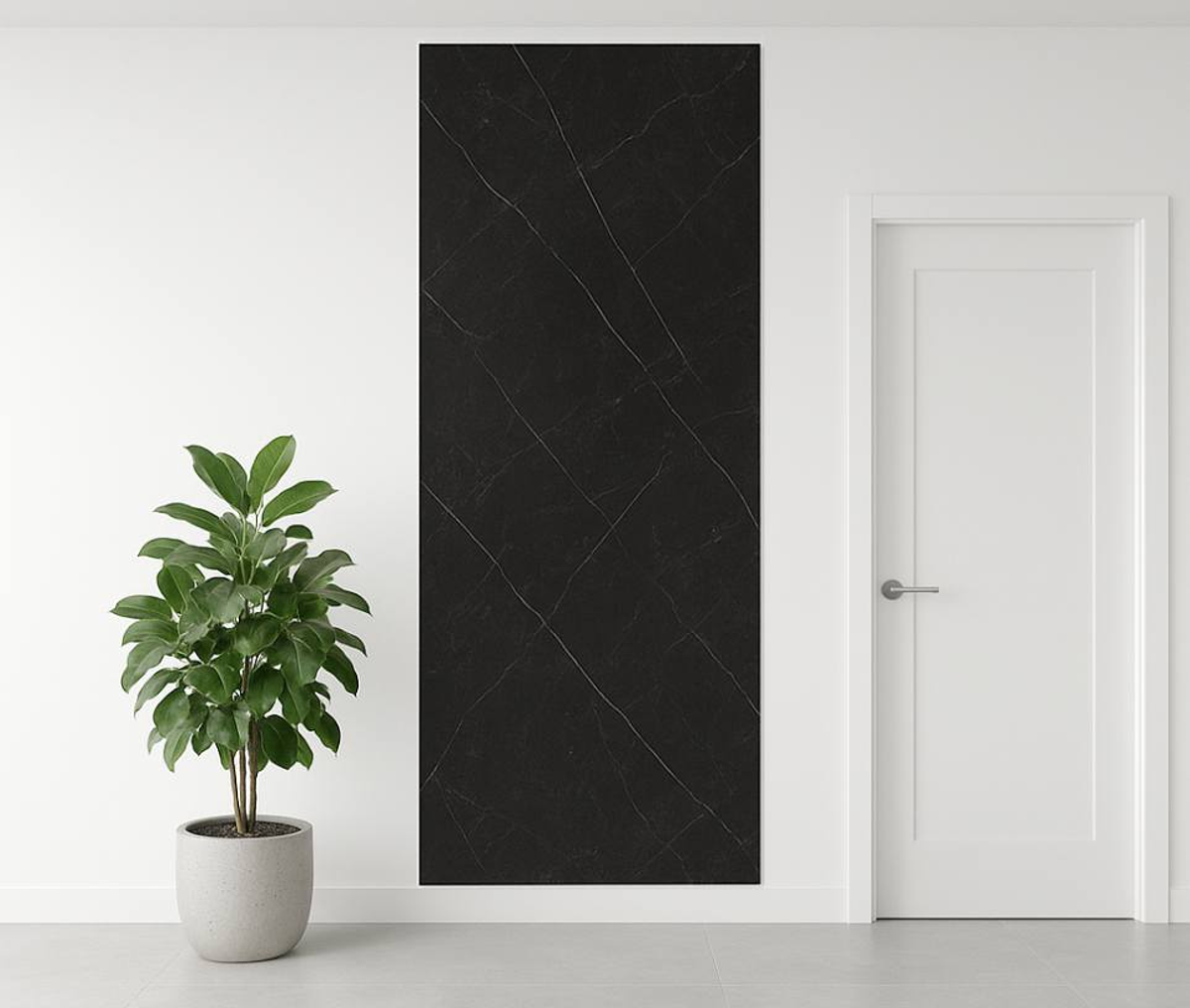 PVC Mermer Folyo 80179 (Siyah Mermer, İnce Damarlı) - 1220 x 2440 x 2,7 mm