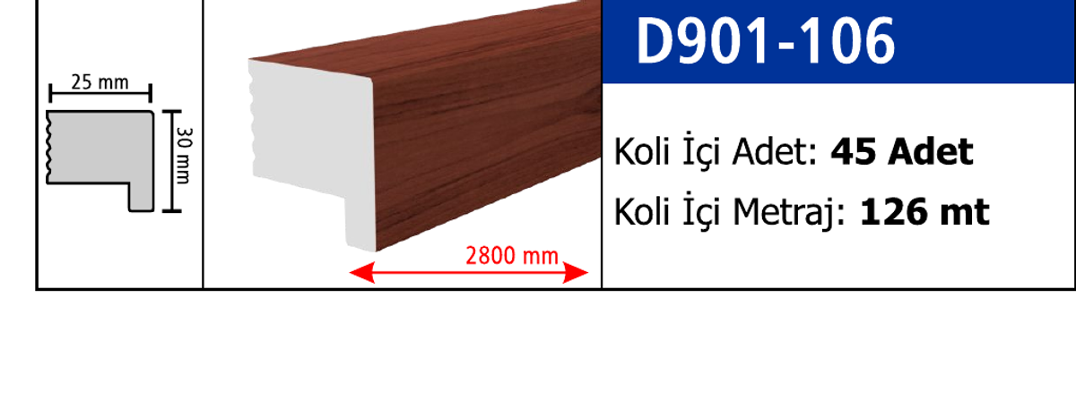 Bitiş Çıtası D901-106 - 30 x 2800 x 25 mm