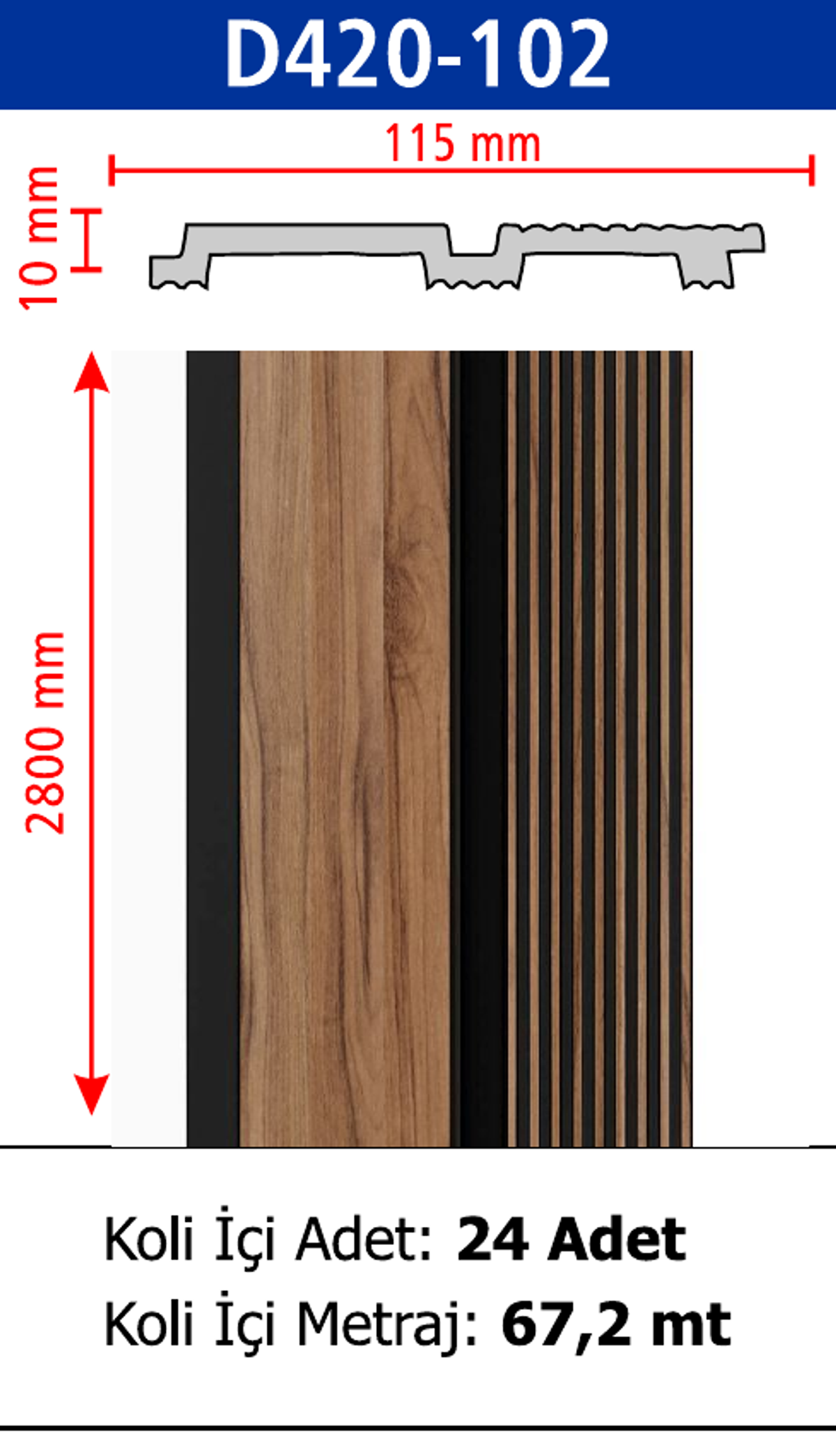 Polimer Lambiri D420-102 - 115 x 2800 x 10 mm