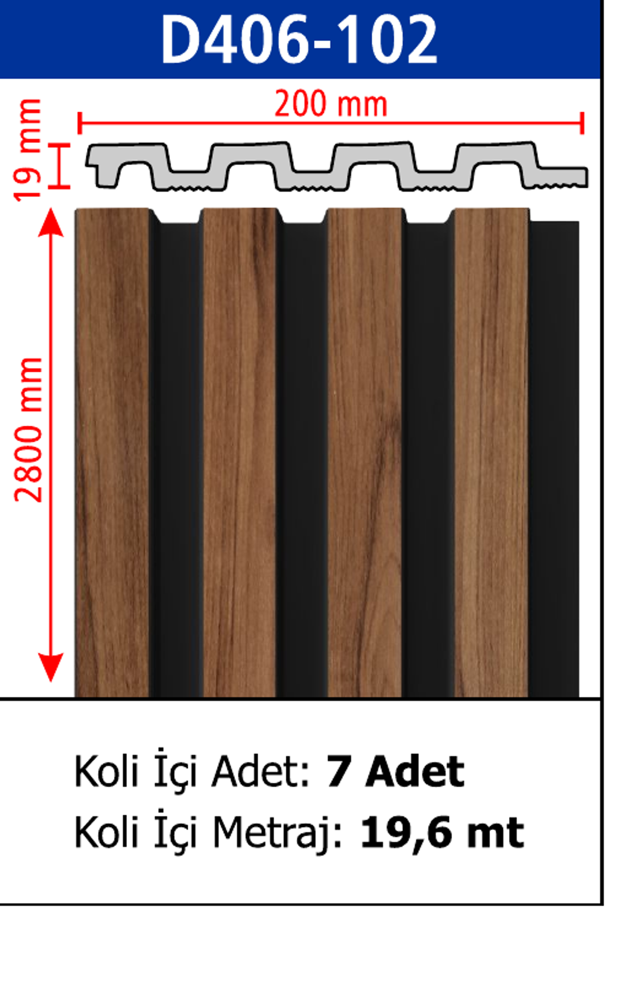 Polimer Lambiri D406-102 - 200 x 2800 x 19 mm