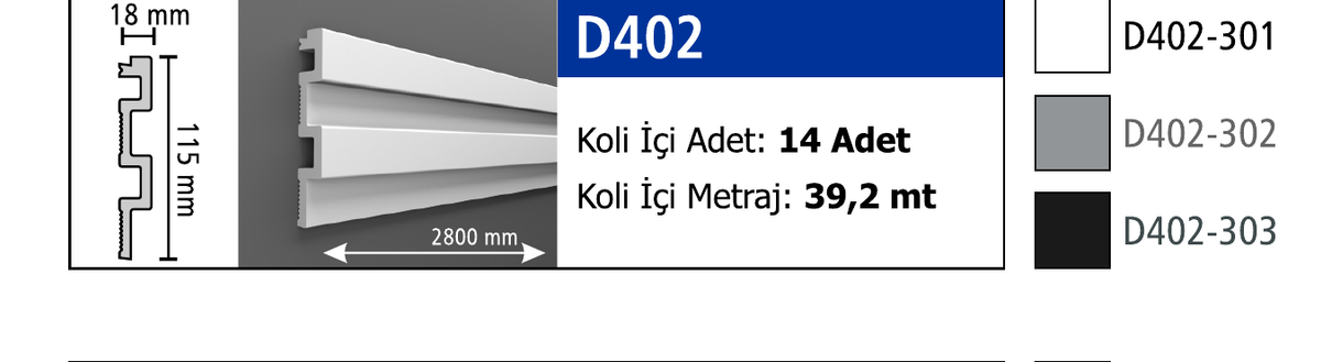 Polimer Lambiri D402 (Beyaz-Gri-Siyah) - Beyaz