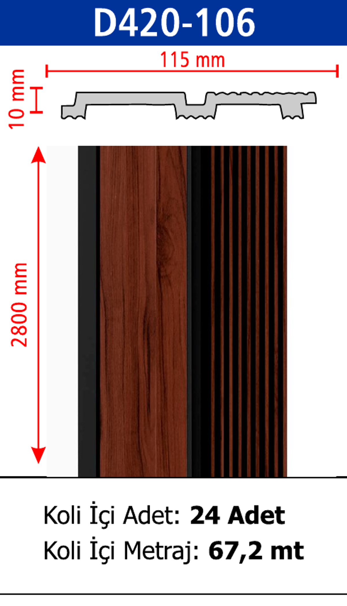 Polimer Lambiri D420-106 - 115 x 2800 x 10 mm