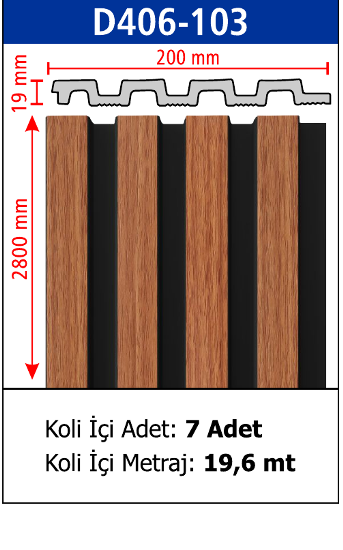 Polimer Lambiri D406-103 - 200 x 2800 x 19 mm
