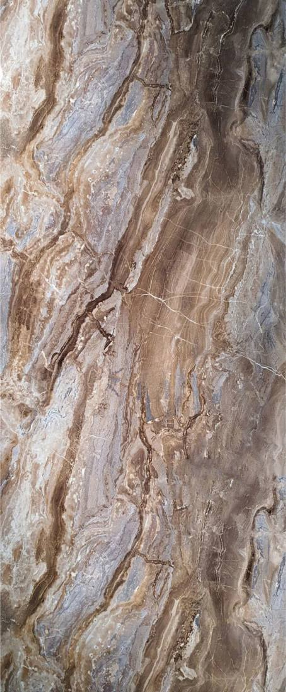 PVC Mermer Folyo 3062-1 (Kahve Tonlu, Dalgalı Desen) - 1220 x 2440 x 2,7 mm