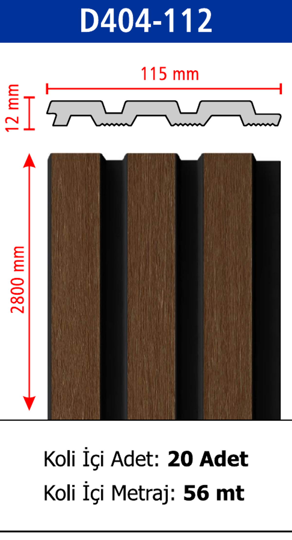 Polimer Lambiri D404-112 - 115 x 2800 x 12 mm