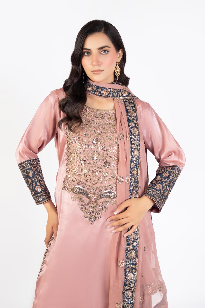 Tea Rose Pink Pure Sheesha Silk - Image 5 thumbnail 3