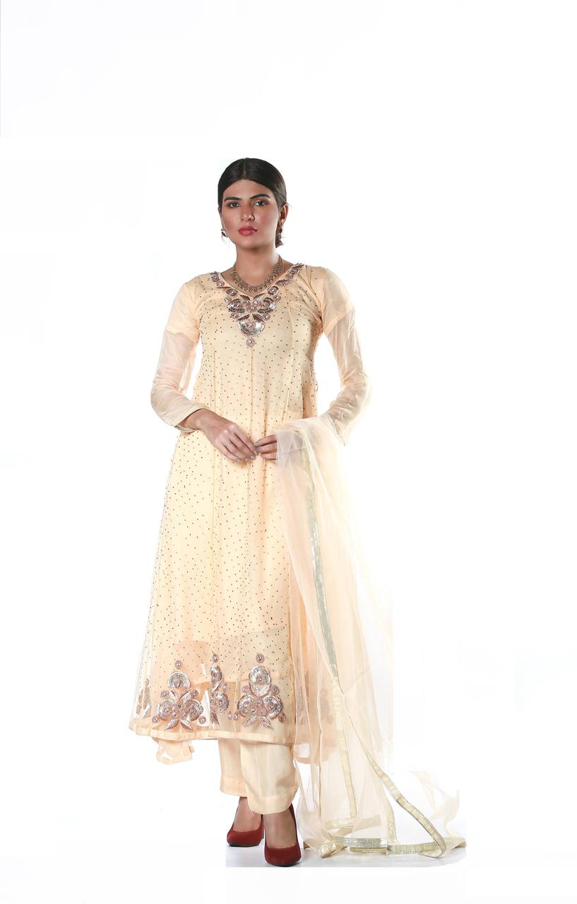 Embroidered Pure Krinckle Maxi - Design 20 image 1