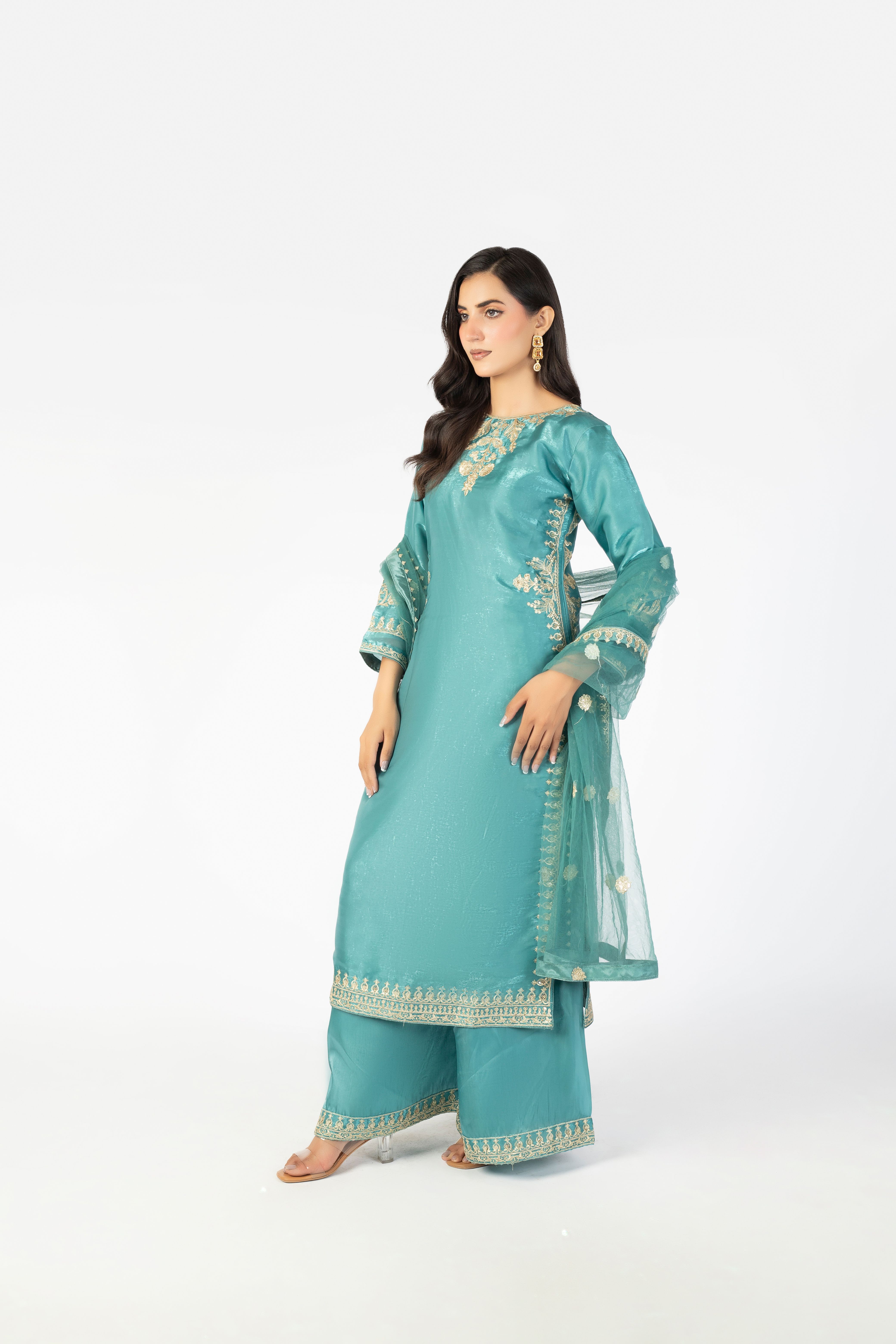 Luxury Pure Blue Sheesha Silk - Image 1 thumbnail 2