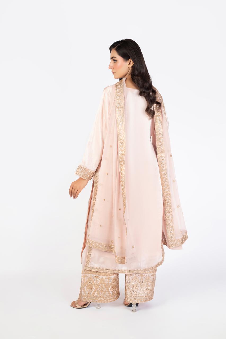 Elegant Pastel Pink Pure Sheesha Silk - Image 1 thumbnail 4